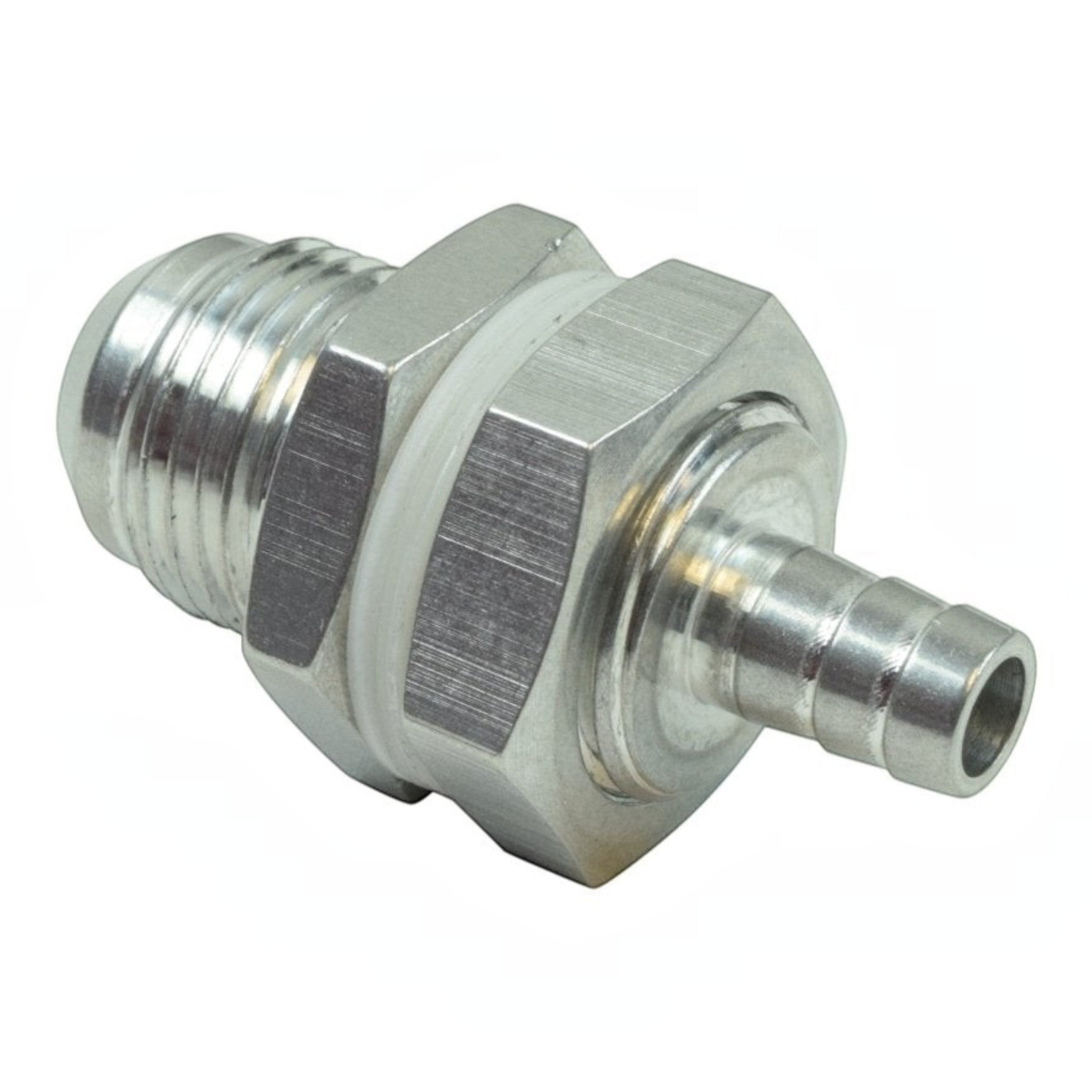 -10AN Straight to 3/8" Hose Barb Double Fuel Pump Tank Fitting Bulkhead Adapter - ICT Billet AN861-10-37A