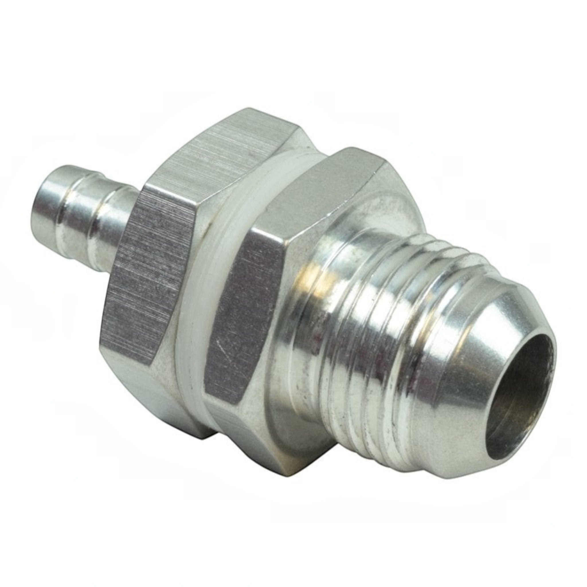 -10AN Straight to 3/8" Hose Barb Double Fuel Pump Tank Fitting Bulkhead Adapter - ICT Billet AN861-10-37A