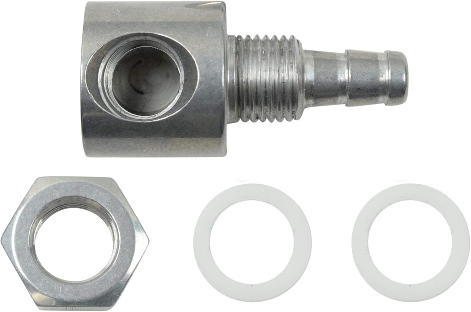 1/4"npt female to 90 degree 3/8" Hose Barb Bulkhead Fitting - ICT Billet 551660