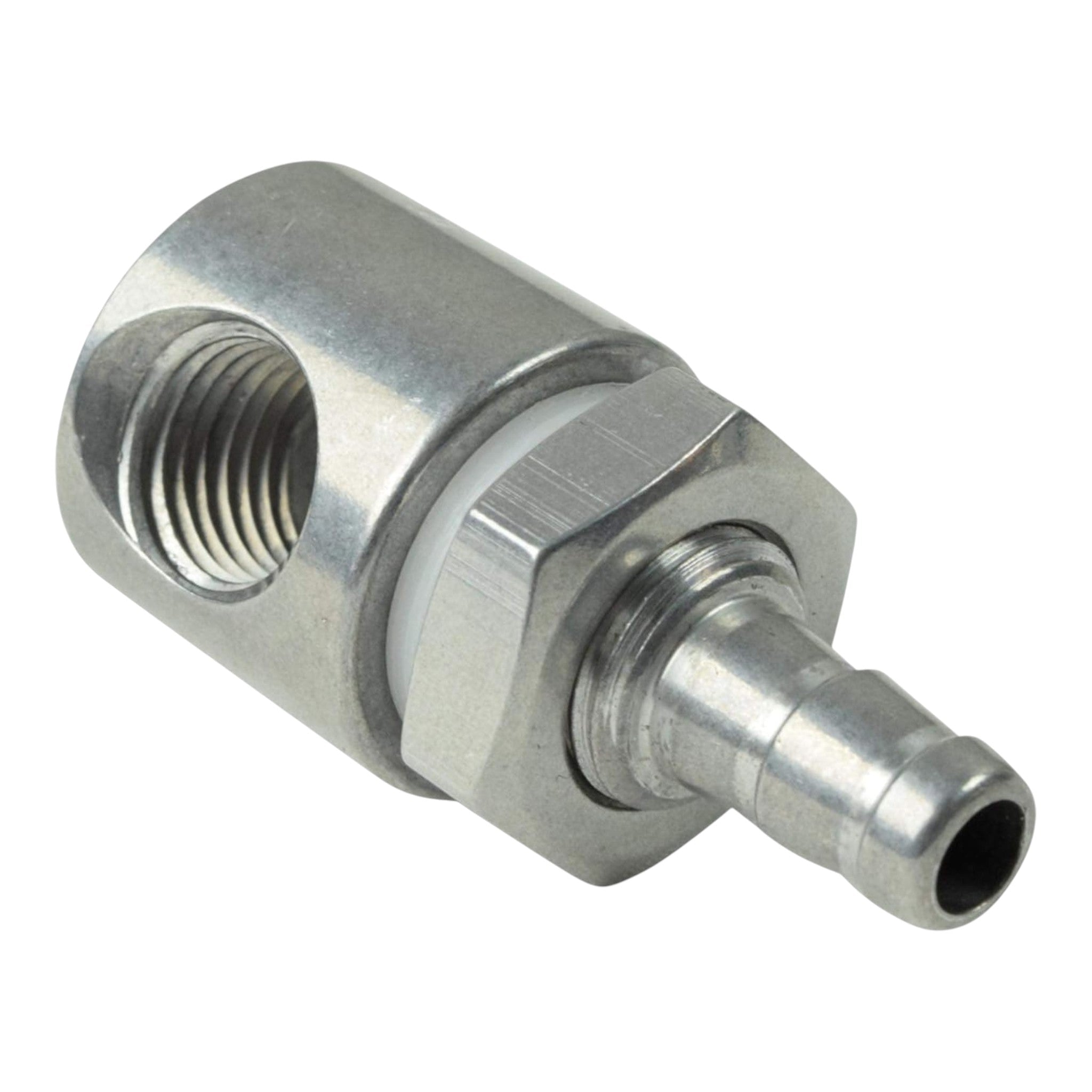 1/4"npt female to 90 degree 3/8" Hose Barb Bulkhead Fitting - ICT Billet 551660