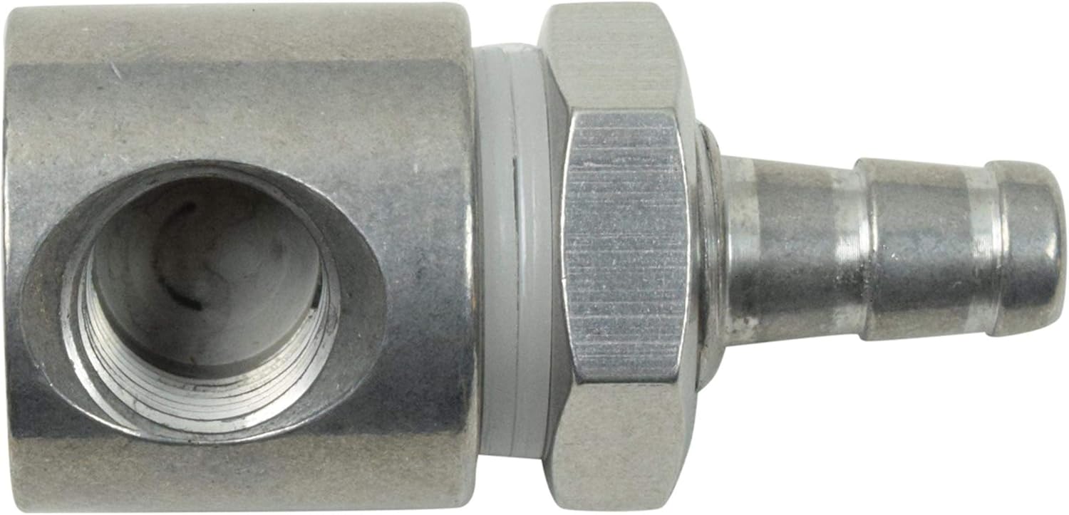 1/4"npt female to 90 degree 3/8" Hose Barb Bulkhead Fitting - ICT Billet 551660