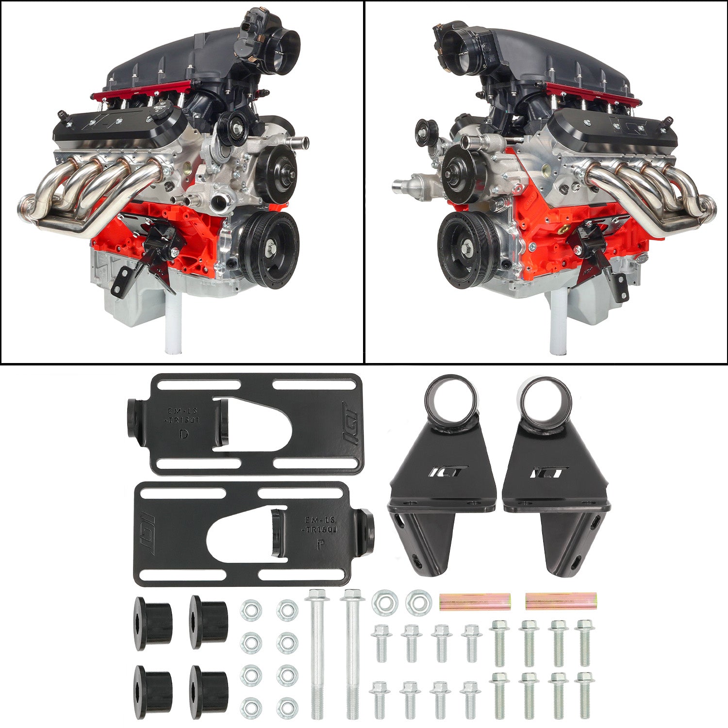 1955 - 1957 Chevy Tri - 5 LS Engine Mount Kit - ICT Billet EM-LS-TR105