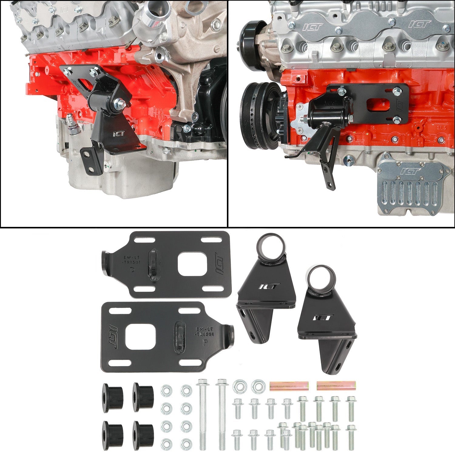 1955 - 1957 Chevy Tri - 5 LT Engine Mount Kit - ICT Billet EM-LT-TR105