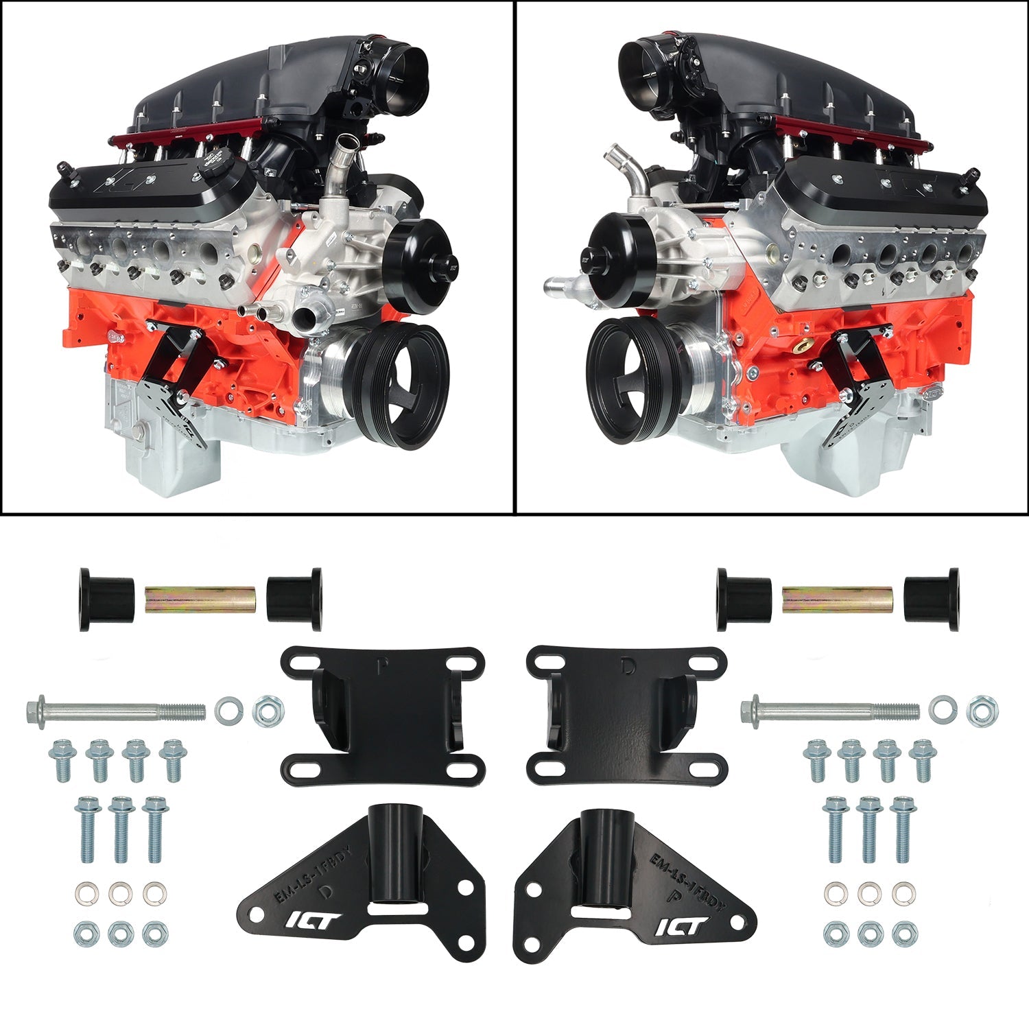 1967 - 1969 Camaro - LS Engine Mount Kit - ICT Billet EM-LS-1FBDY