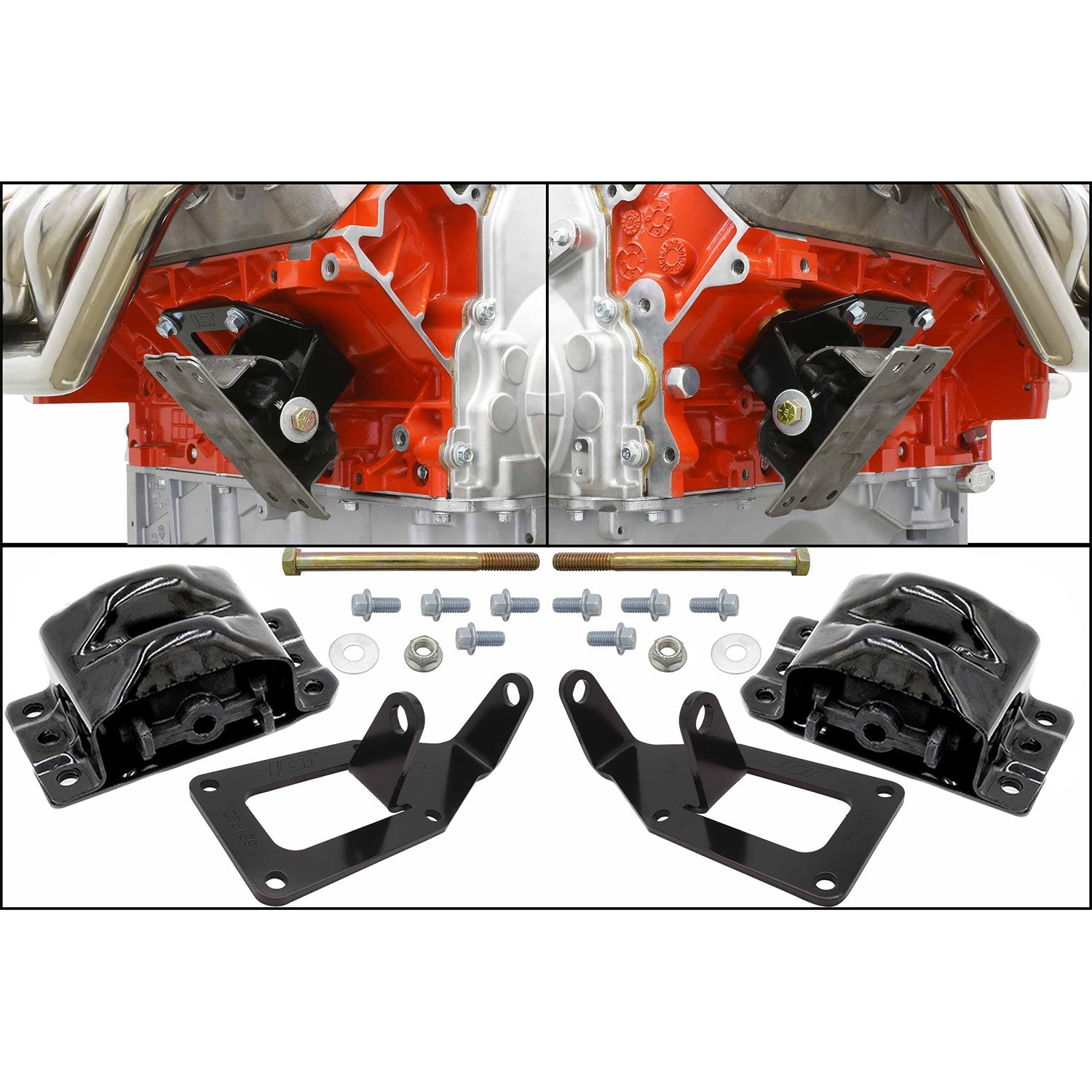1973 - 1977 4th gen A Body LS Engine Mount Kit - ICT Billet EM-LS-4ABDY