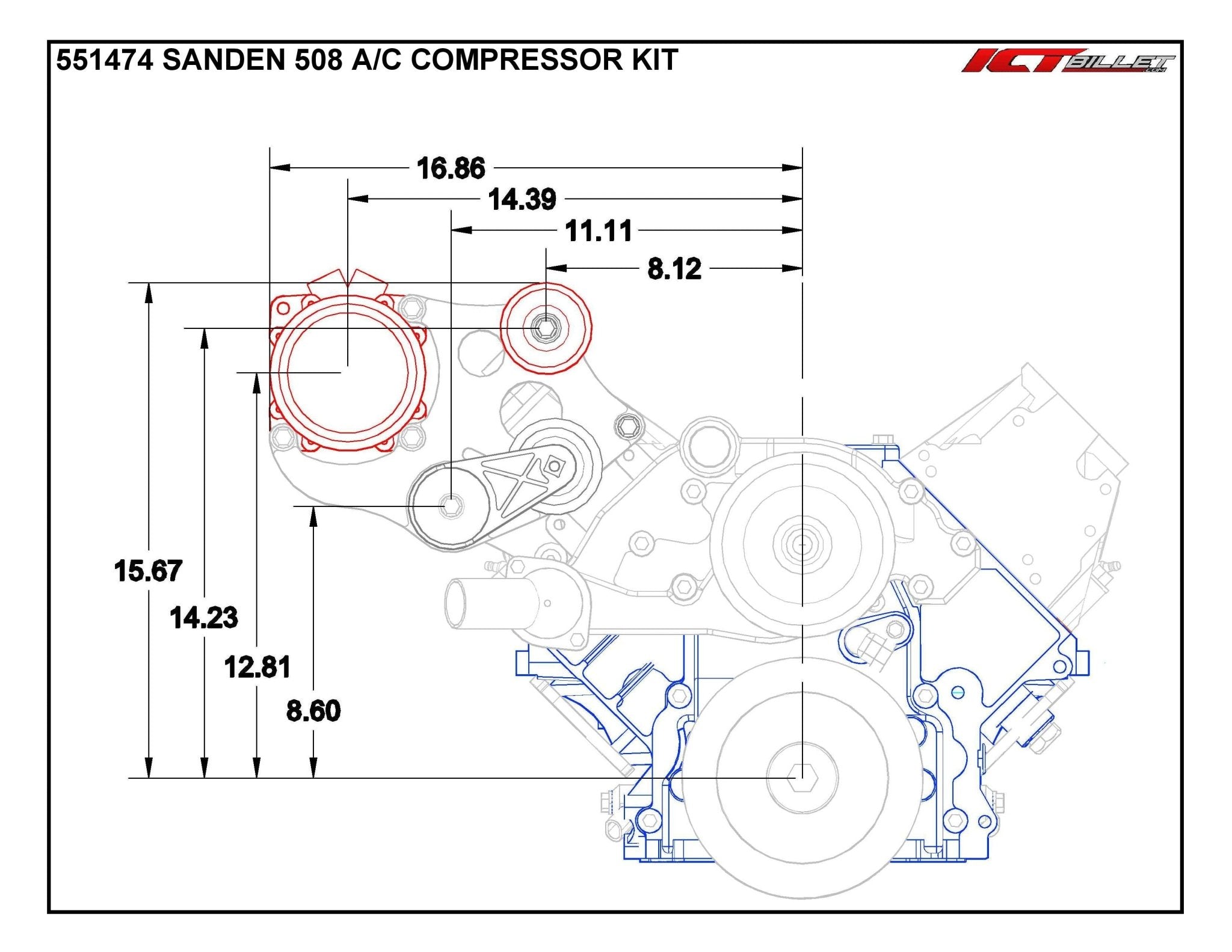  - 2 LS Swap Kit with A/C - ICT Billet ACC - LS200AC
