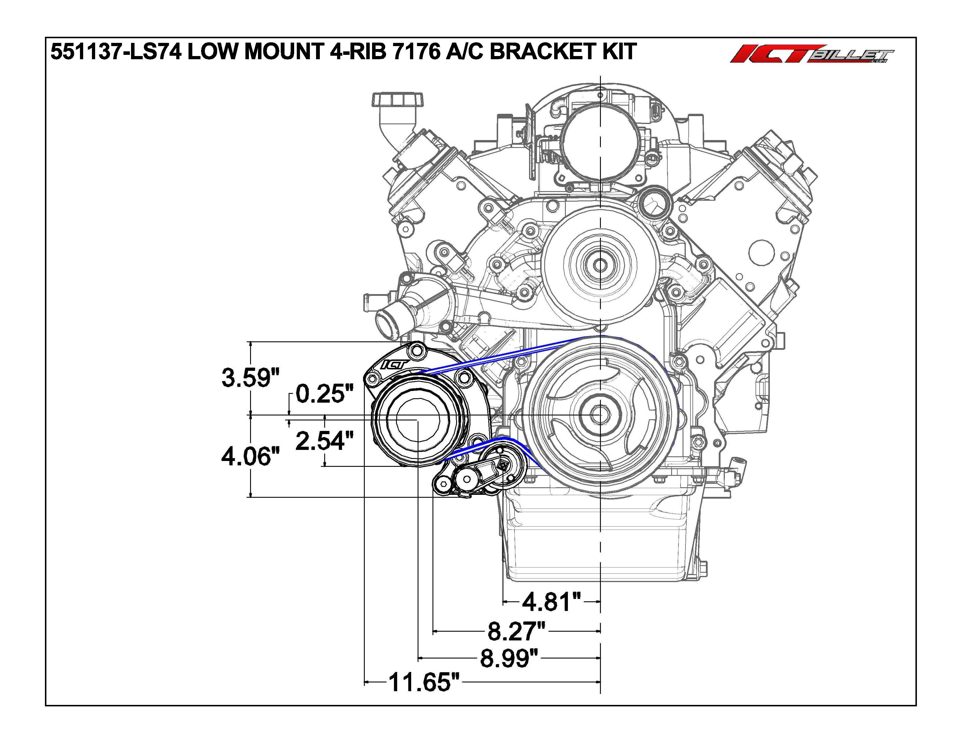 LS Truck Low Mount A/C AC Air Conditioner Compressor Bracket for Sanden 7176 LQ4