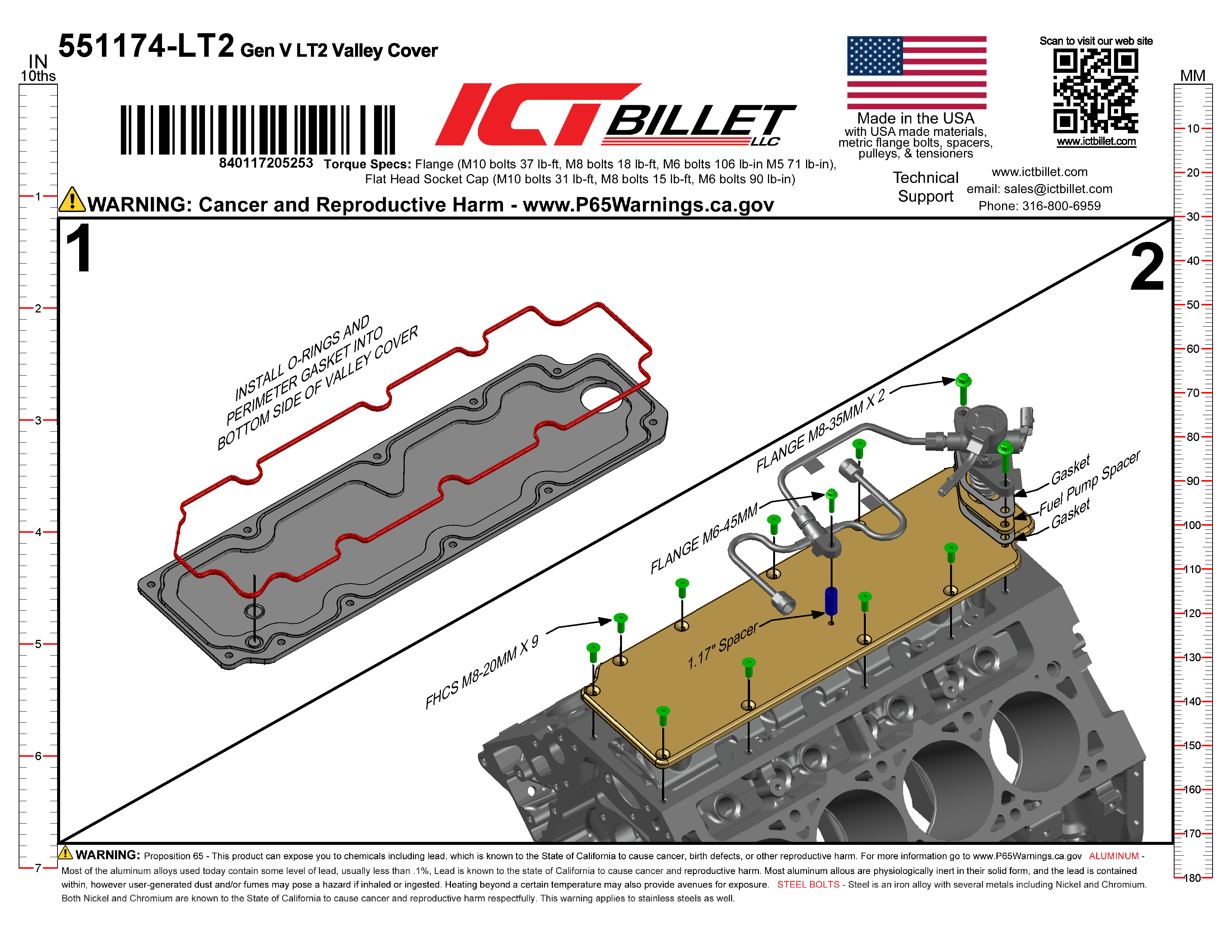 Gen 5 LT2 Valley Cover Pan LT Lifter Valley Plate O-ringed