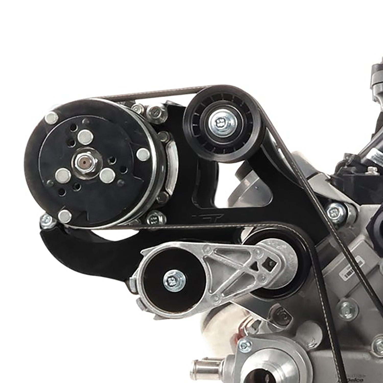LS A/C Bracket Sanden 508 Black - Corvette Spacing