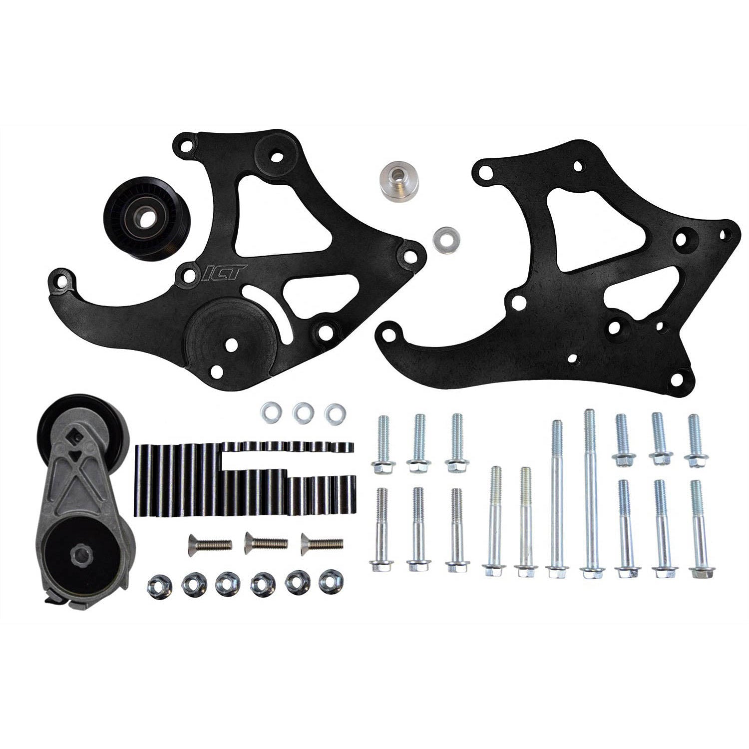 LS A/C Bracket Sanden 508 Black - Corvette Spacing