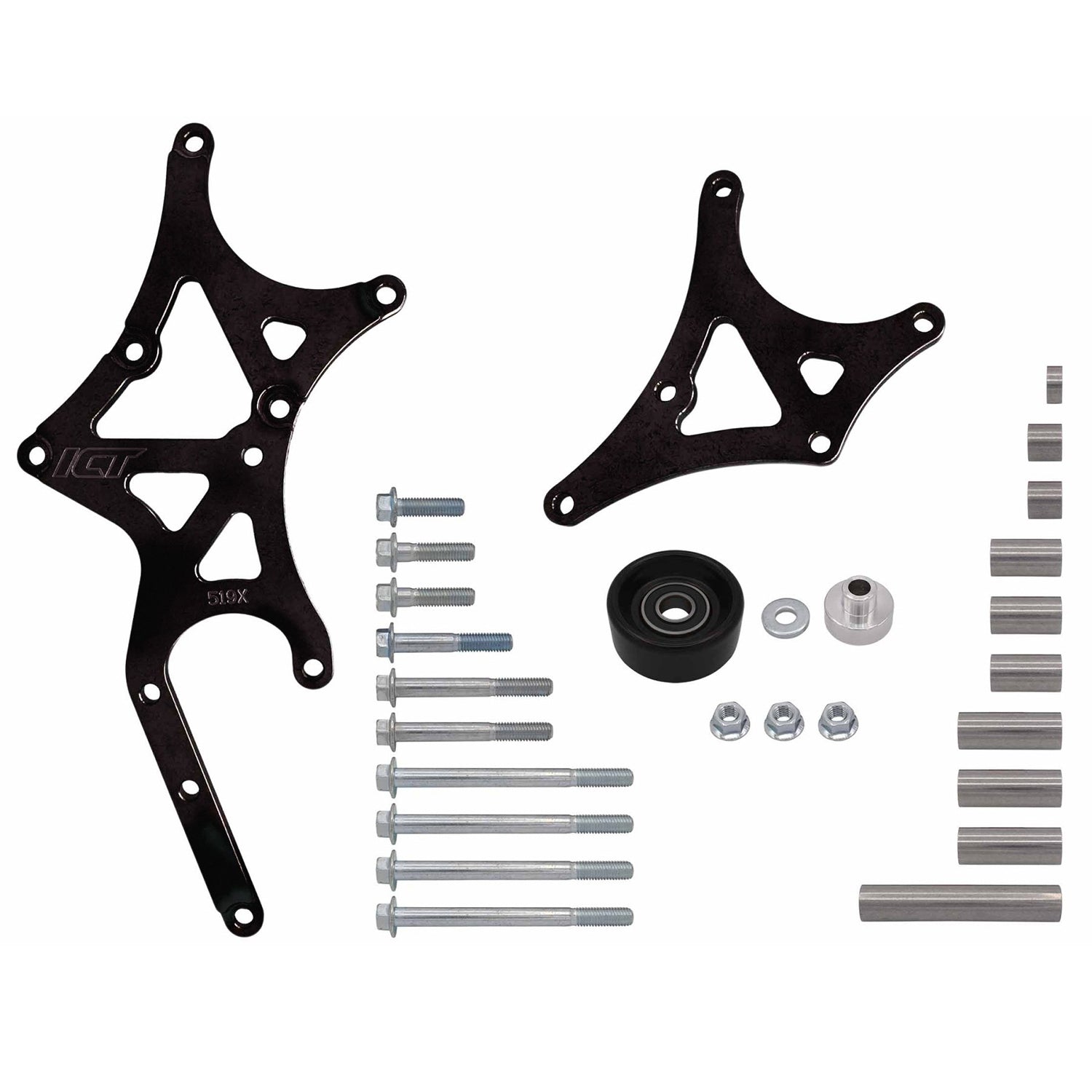 Black Cerakote LS Truck Alternator and Power Steering Kit Driver Side