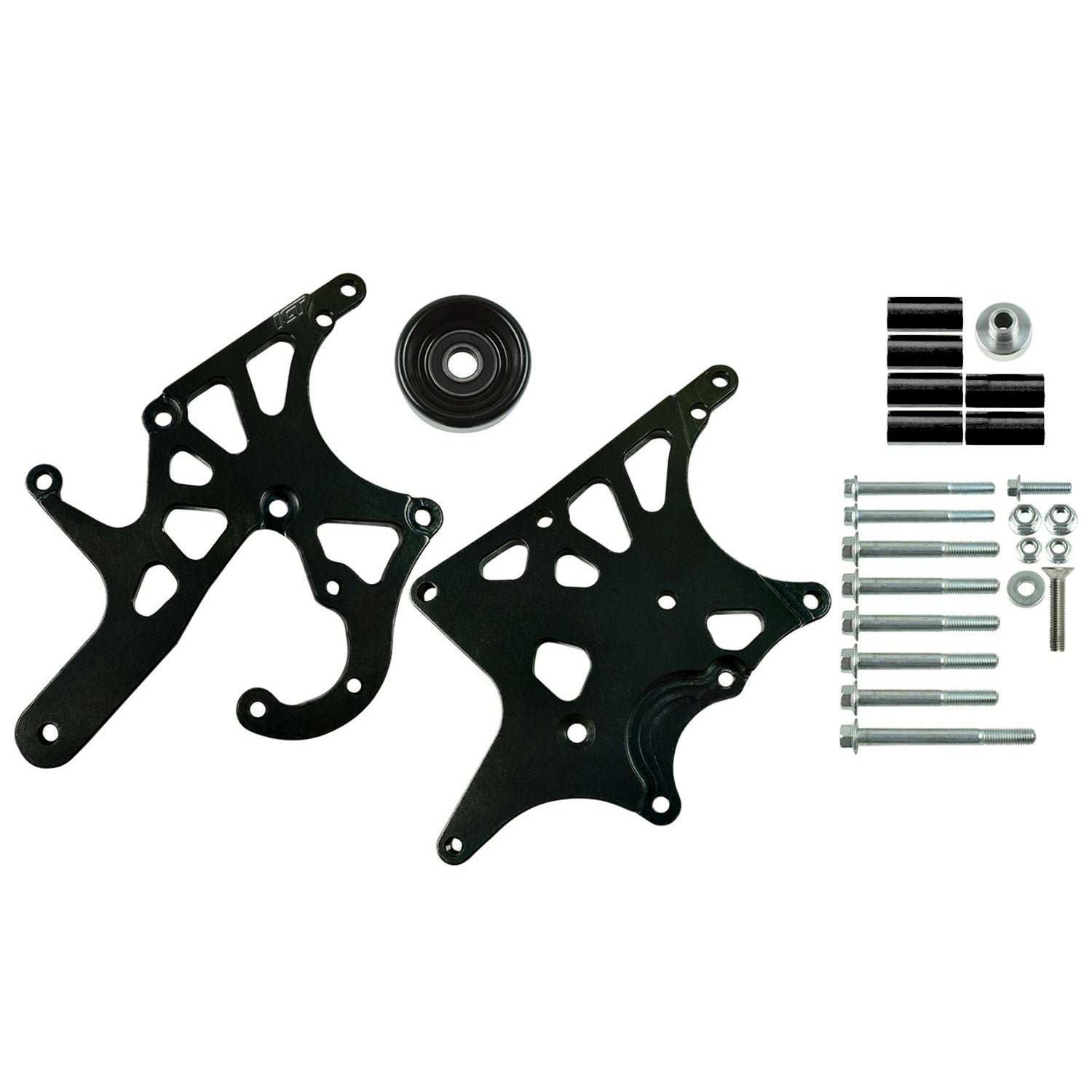 LS Alternator & Power Steering Bracket Black Cerakote - Corvette Pump - Corvette Spacing