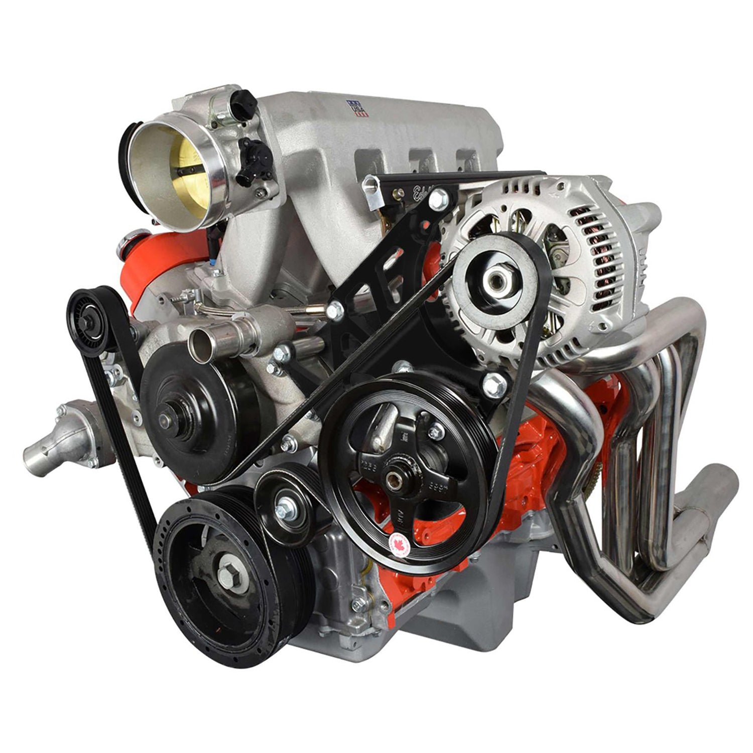 LS Alternator & Power Steering Bracket Black Cerakote - Corvette Pump - Corvette Spacing