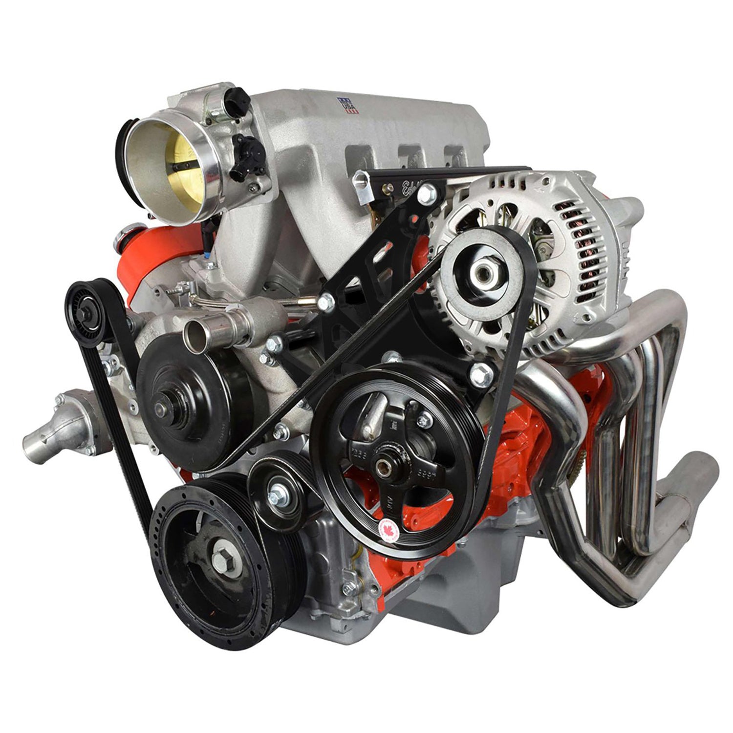 LS Alternator & Power Steering Bracket Black Cerakote - Corvette Pump - Corvette Spacing