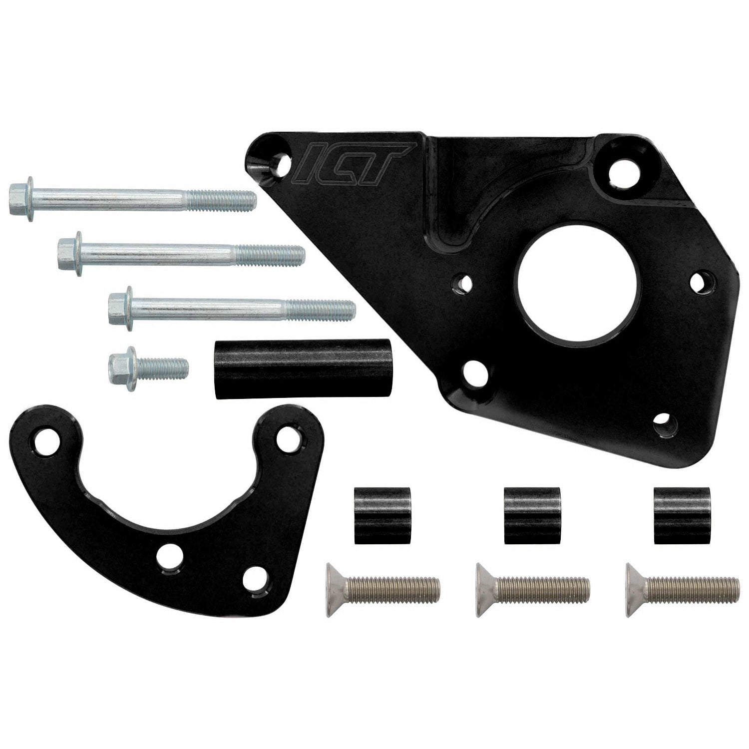 LS Power Steering Bracket - LS1 Camaro Pump - LS1 Camaro Spacing Black Cerakote