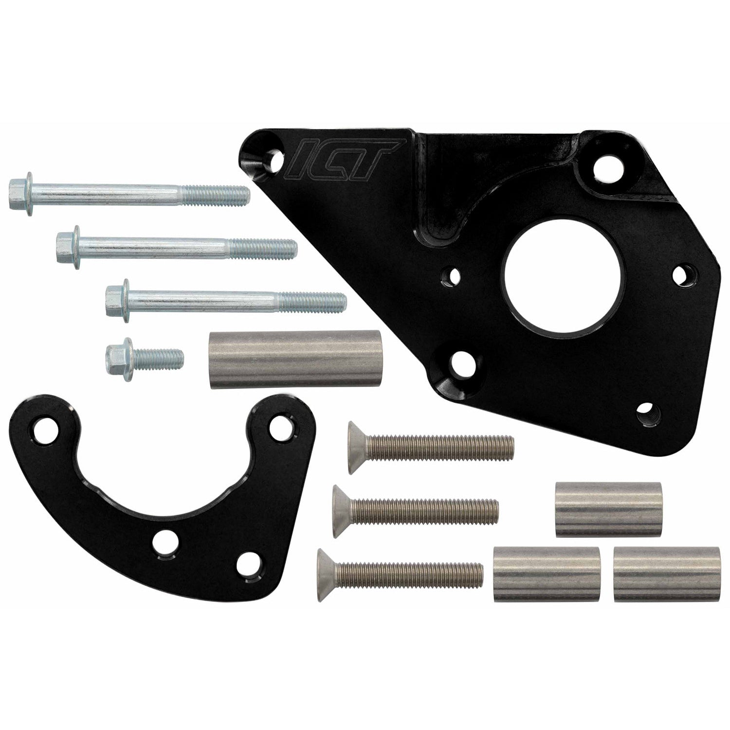 Black Cerakote LS Truck Power Steering Bracket Kit Swap 5.3L 6.0L 4.8L (LS1 Camaro PS Pump)