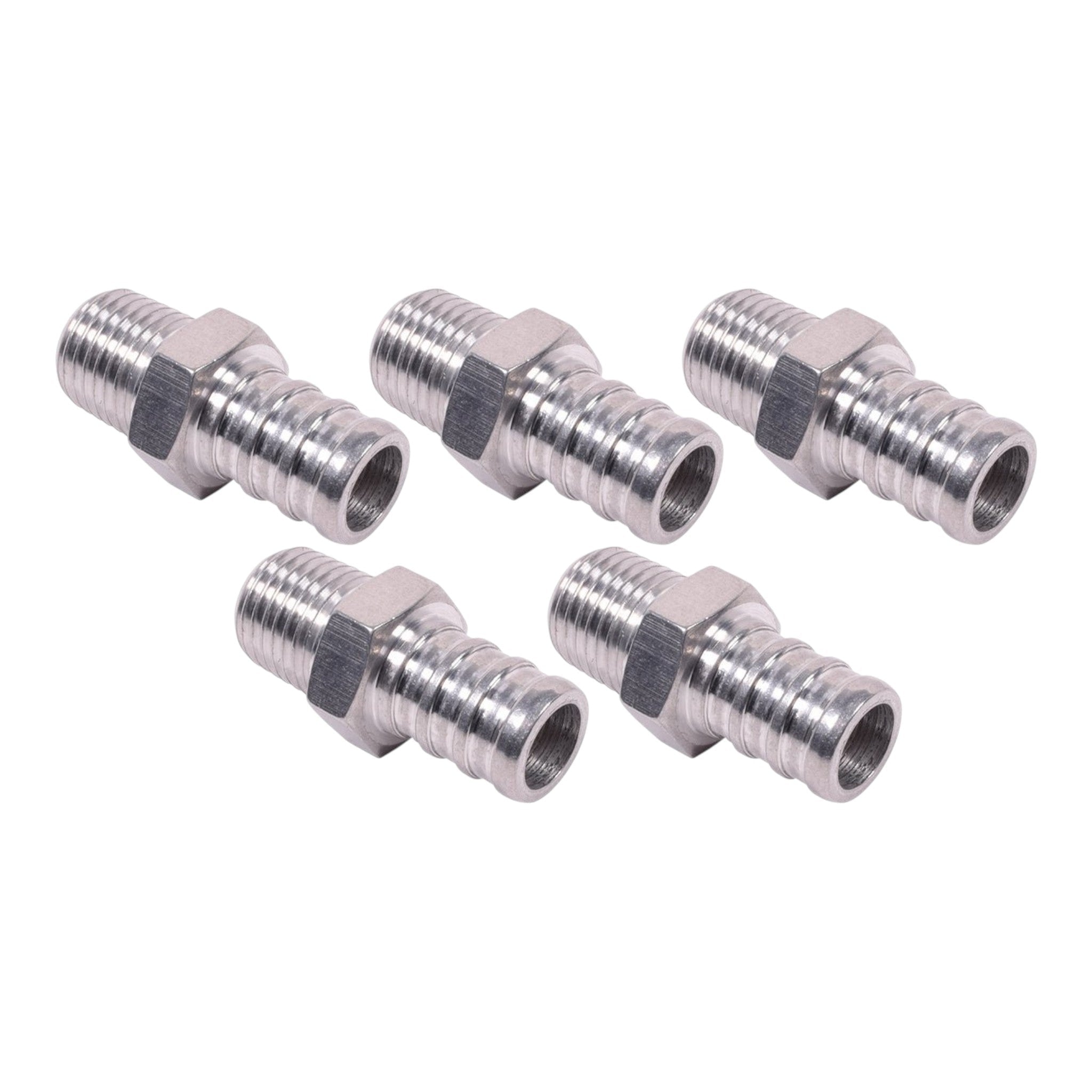 5pc 1/4 Inch NPT Pipe 1/2" PEX Fitting (non potable water, air only) Aluminum - ICT Billet F250NP500PEX