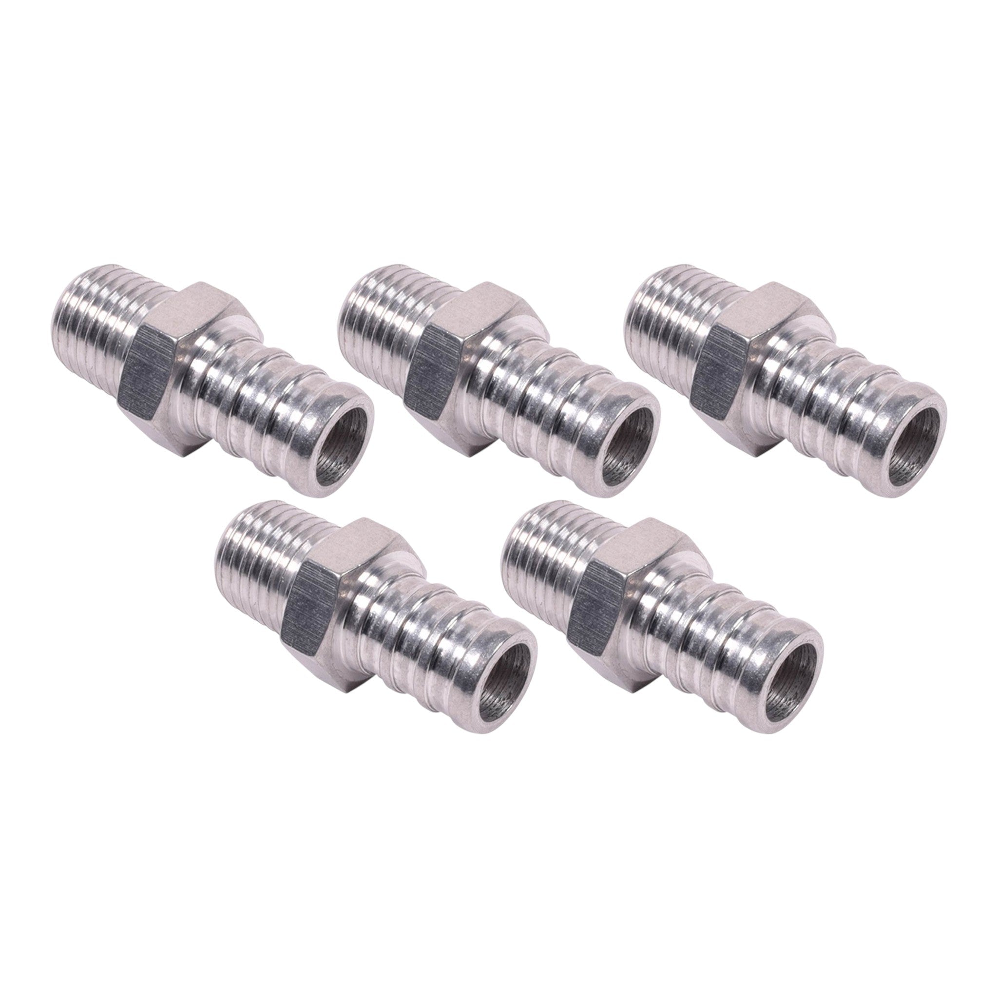 5pc 1/4 Inch NPT Pipe 1/2" PEX Fitting (non potable water, air only) Aluminum - ICT Billet F250NP500PEX