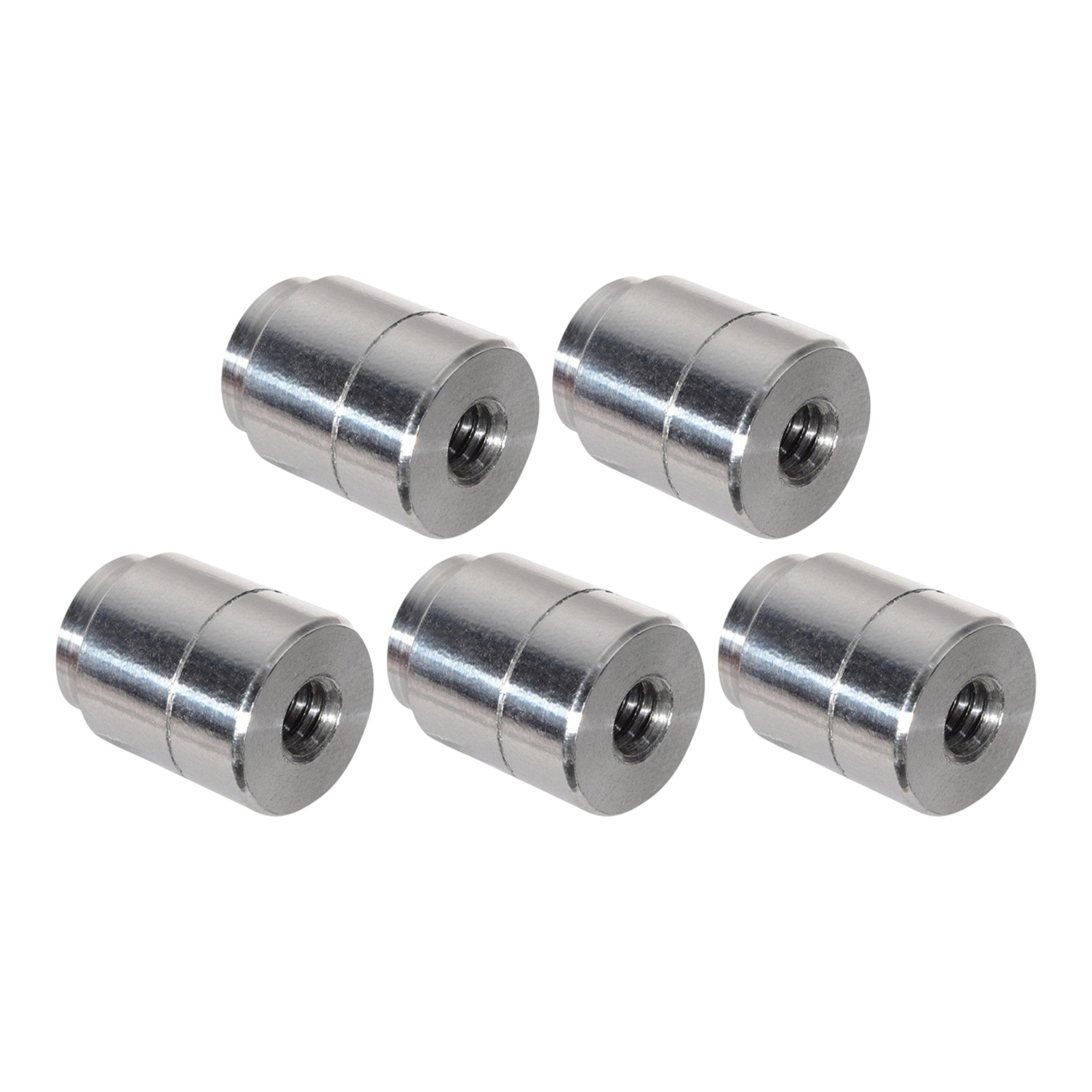 5pc Aluminum 1/4"-20 Weld On Bung Female Nut Threaded Insert Weldable Inch 1/4" - ICT Billet F250-20BUNG-5