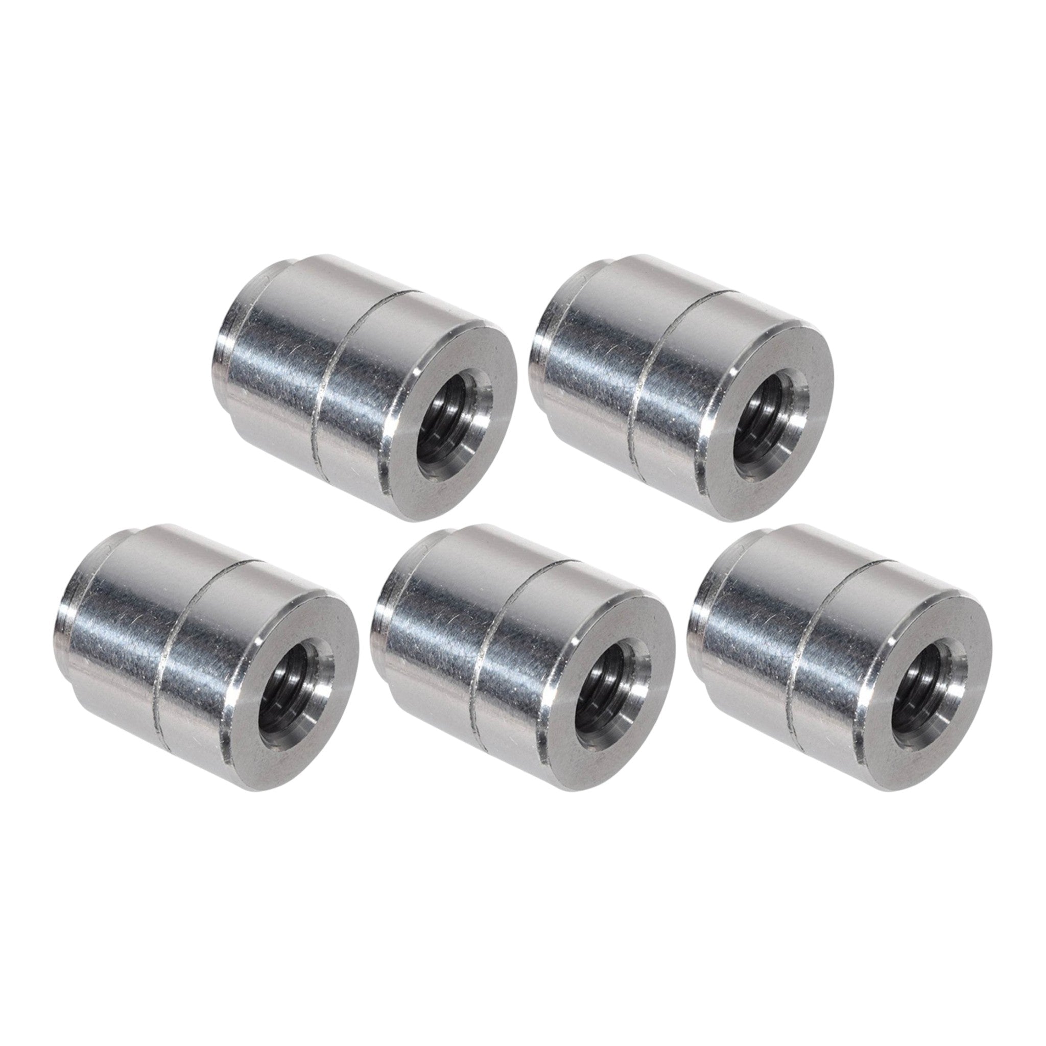 5pc Aluminum 3/8"-16 Weld On Bung Female Nut Threaded Insert Weldable Inch 3/8" - ICT Billet F375-16BUNG-5