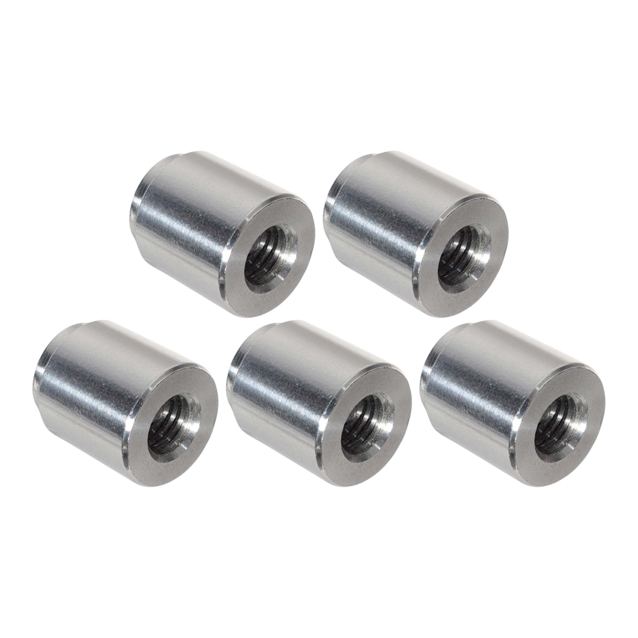 5pc Aluminum M10-1.5mm Weld On Bung Female Nut Threaded Insert Metric 10mm - ICT Billet FM1015BUNG-5