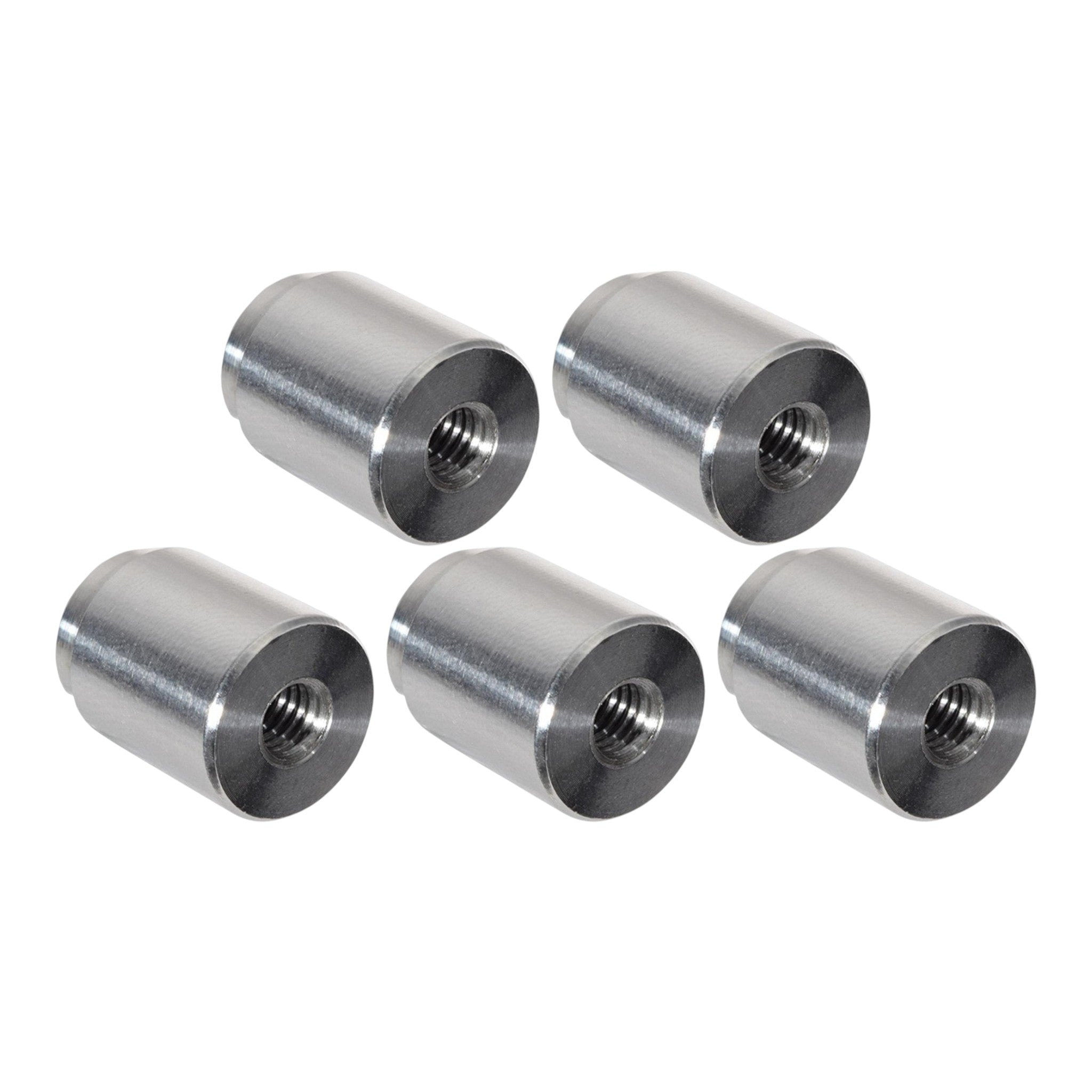 5pc Aluminum M6-1.0mm Weld On Bung Female LS LS1 Oil Pressure Sensor Metric 6mm - ICT Billet FM0610BUNG-5