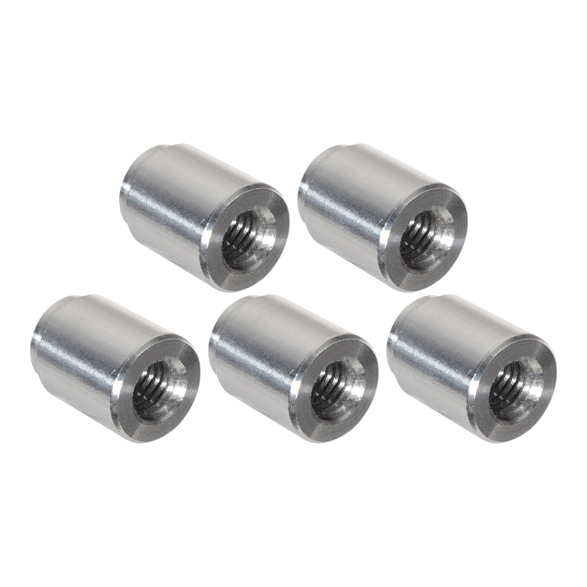 5pc Aluminum M8-1.25mm Weld On Bung Female Nut Threaded Insert Metric 8mm - ICT Billet FM0812BUNG-5