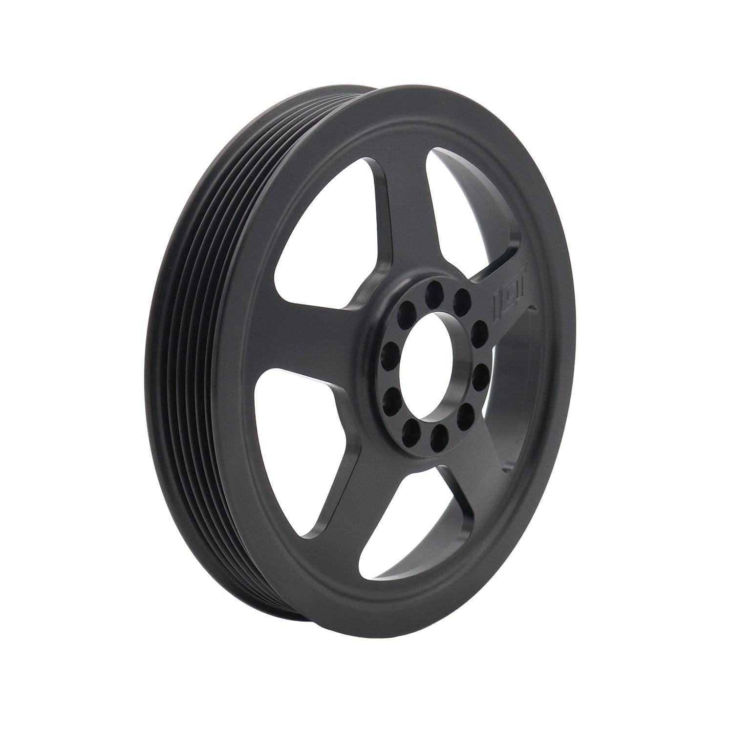 6 Rib - Billet 2pc Power Steering Pulley - LS Corvette - ICT Billet PUL100-RB6-PS60