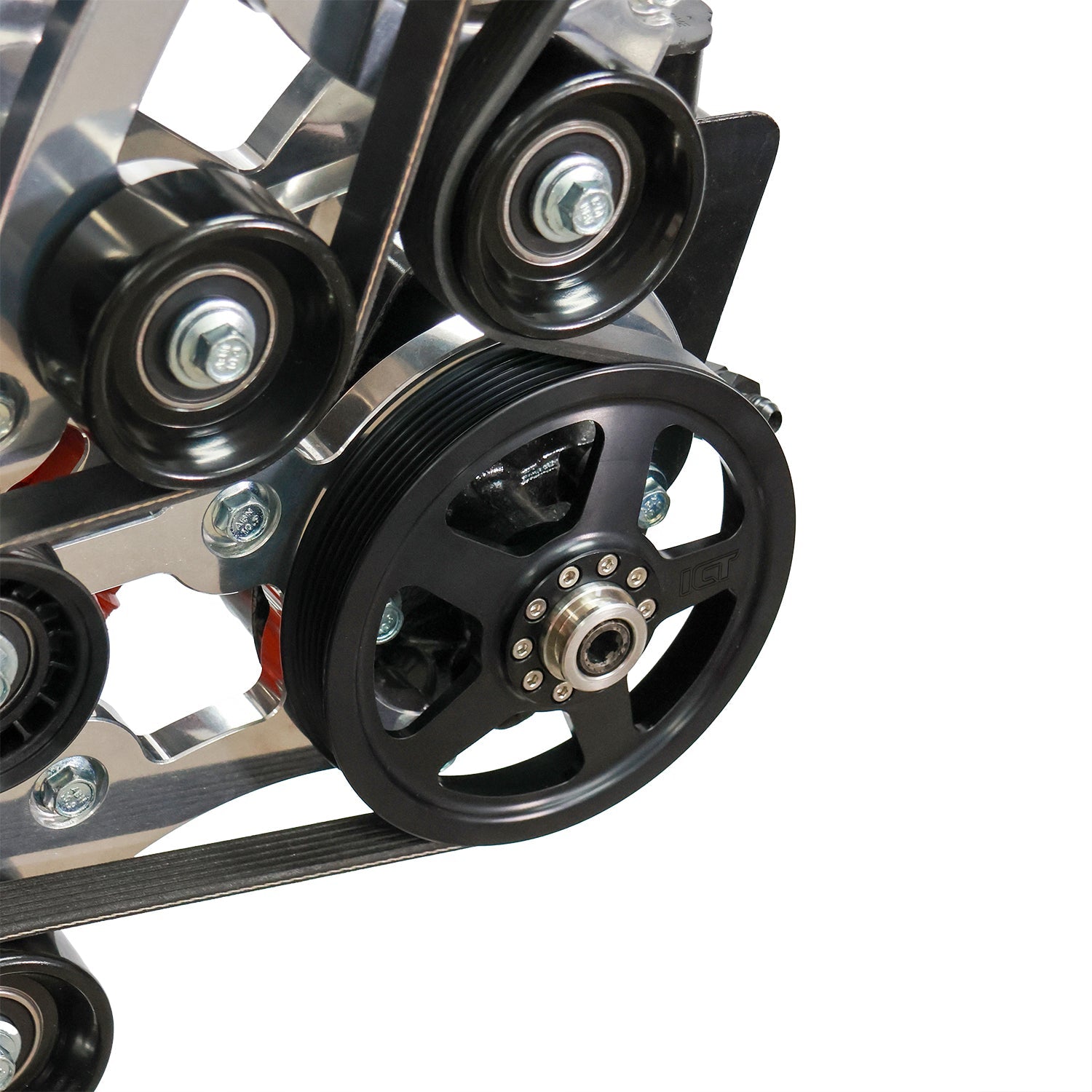 6-Rib - Billet 2pc Power Steering Pulley - LS Truck - ICT Billet PUL300-RB6-PS60