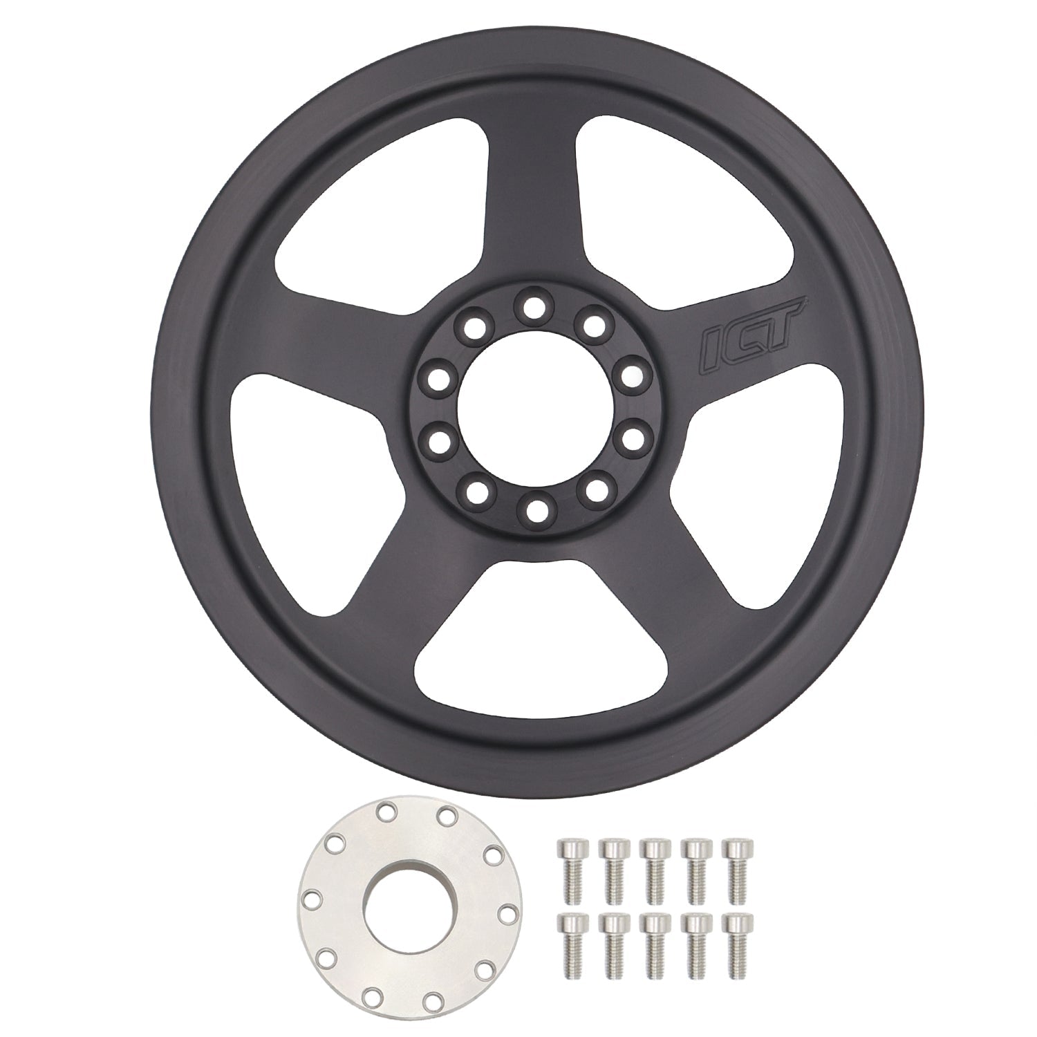 6-Rib - Billet 2pc Power Steering Pulley - LS Truck - ICT Billet PUL300-RB6-PS60