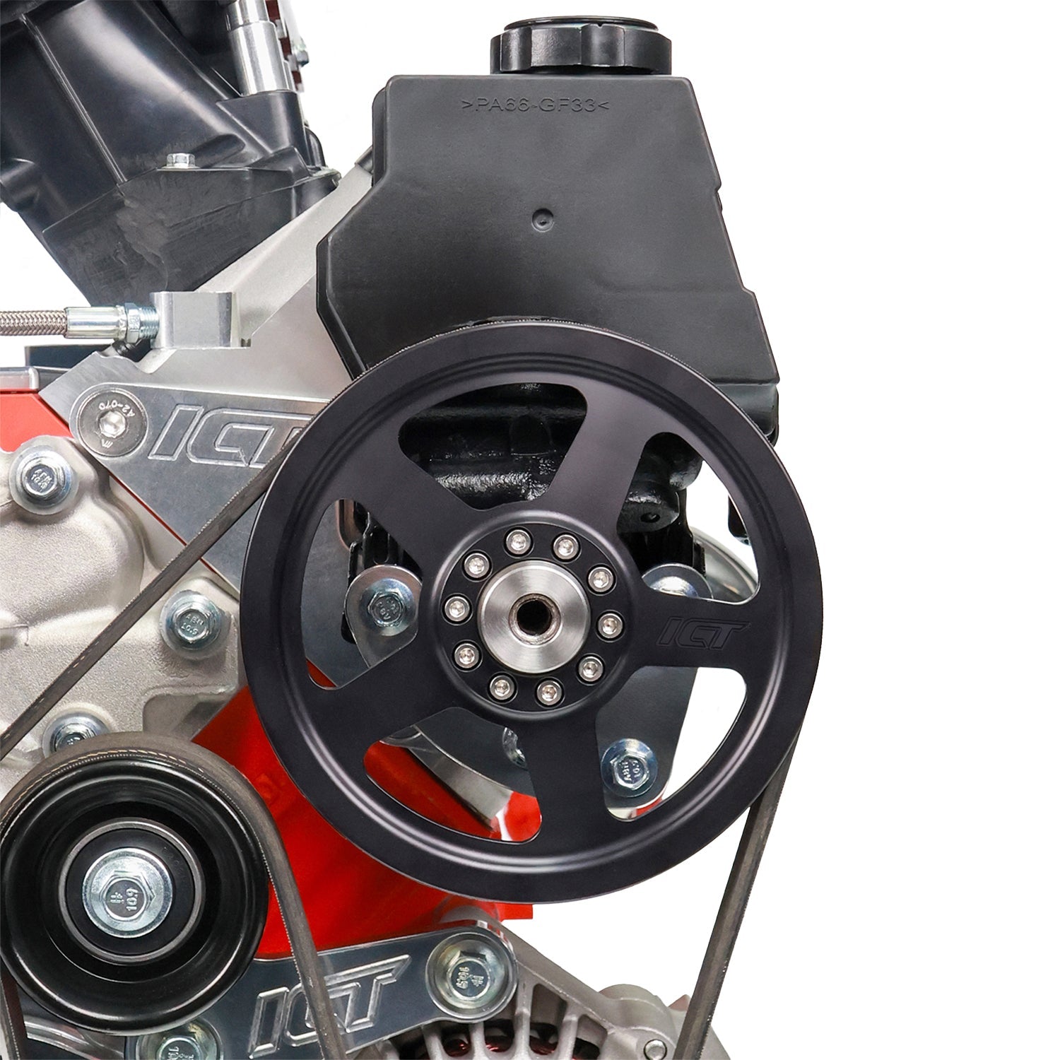 6 Rib - Billet 2pc Power Steering Pulley - LS1 Camaro - ICT Billet PUL200-RB6-PS60