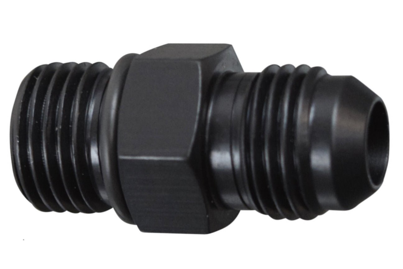  - 6AN Flare to 6 Oring ORB Male Fuel Pump Rail Adapter Fitting Flare Hose Black - ICT Billet F06AN060R