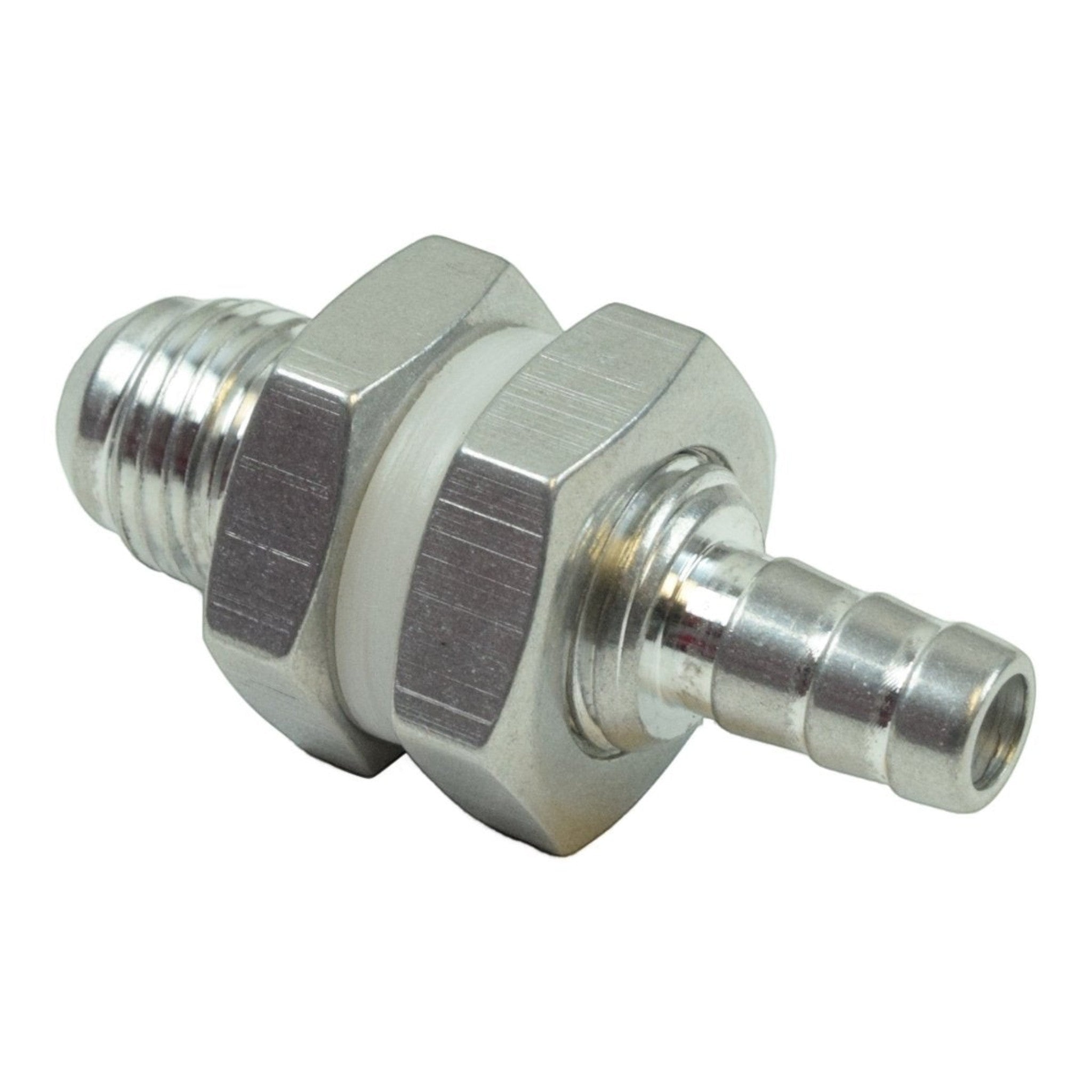 -6AN Straight to 5/16" Hose Barb Double Fuel Pump Tank Fitting Bulkhead Adapter - ICT Billet AN861-06-31A