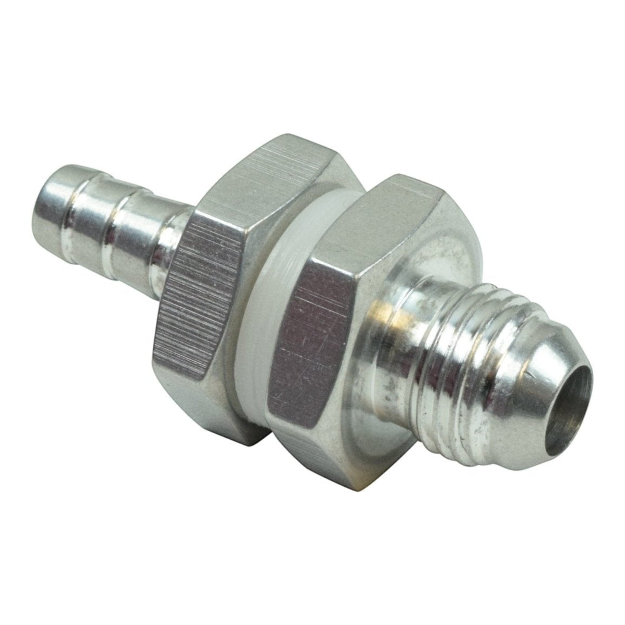 -6AN Straight to 5/16" Hose Barb Double Fuel Pump Tank Fitting Bulkhead Adapter - ICT Billet AN861-06-31A