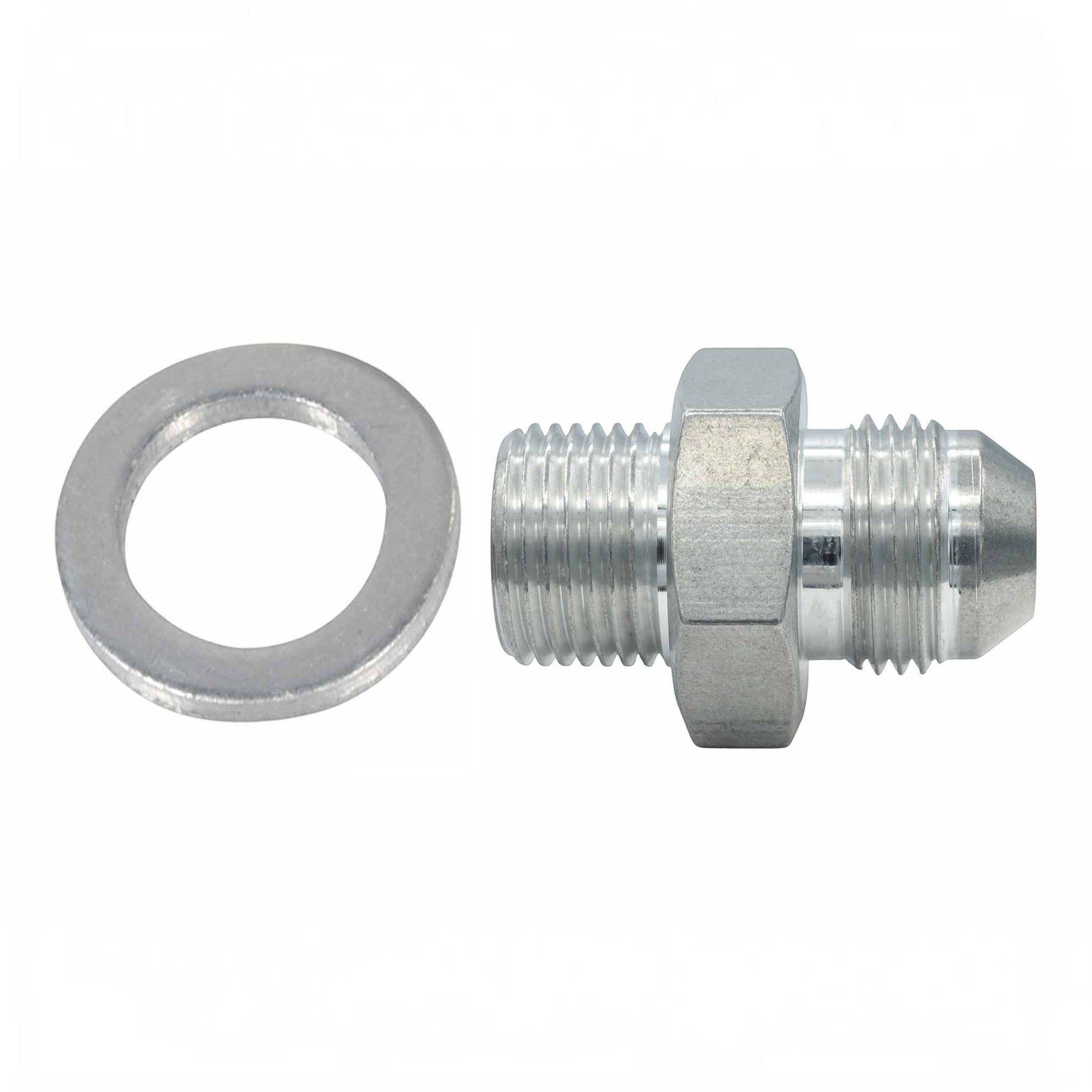 8AN Flare to M18-1.5mm Bosch 044 Fuel Pump Inlet Fitting - ICT Billet F08ANM1815
