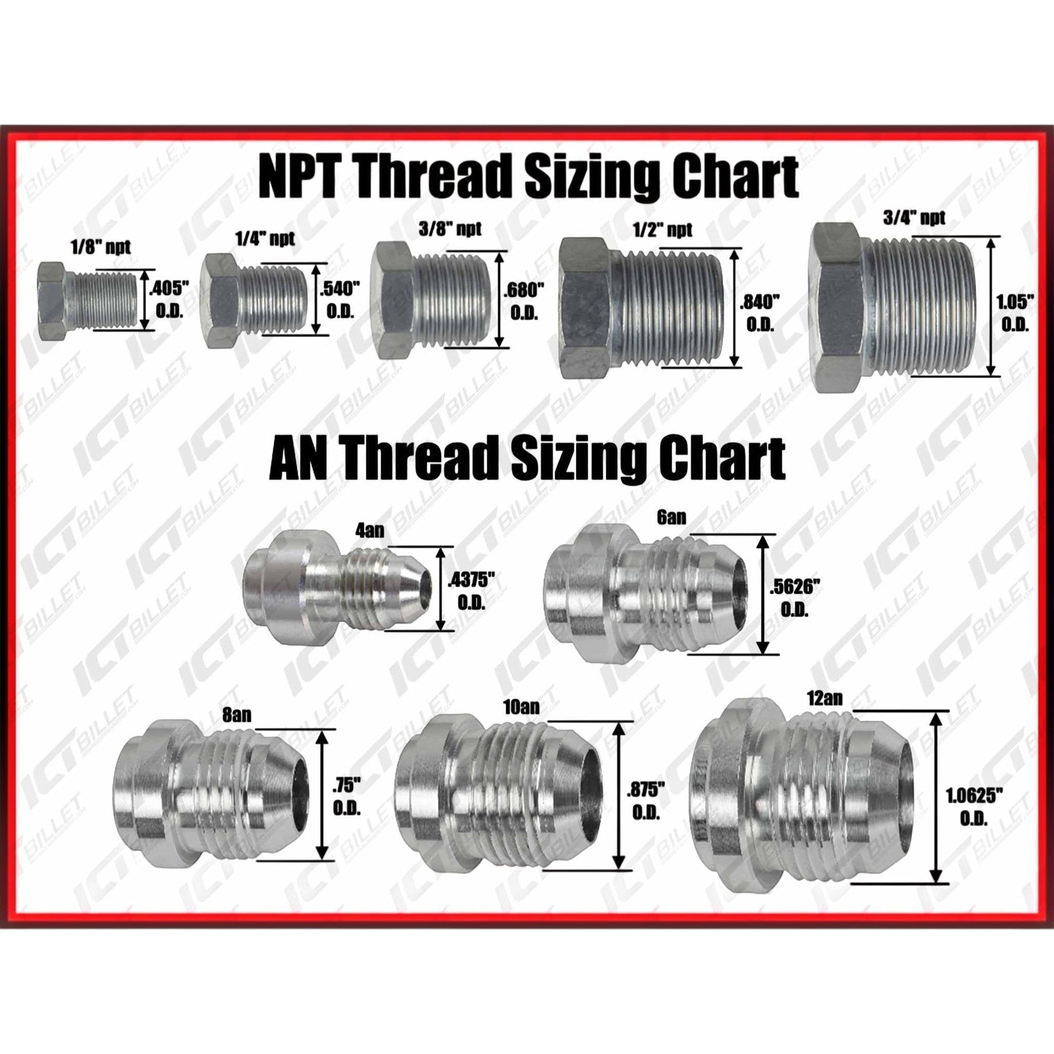 -8AN Male to 1/4"NPT Fitting - ICT Billet AN816-08-04A