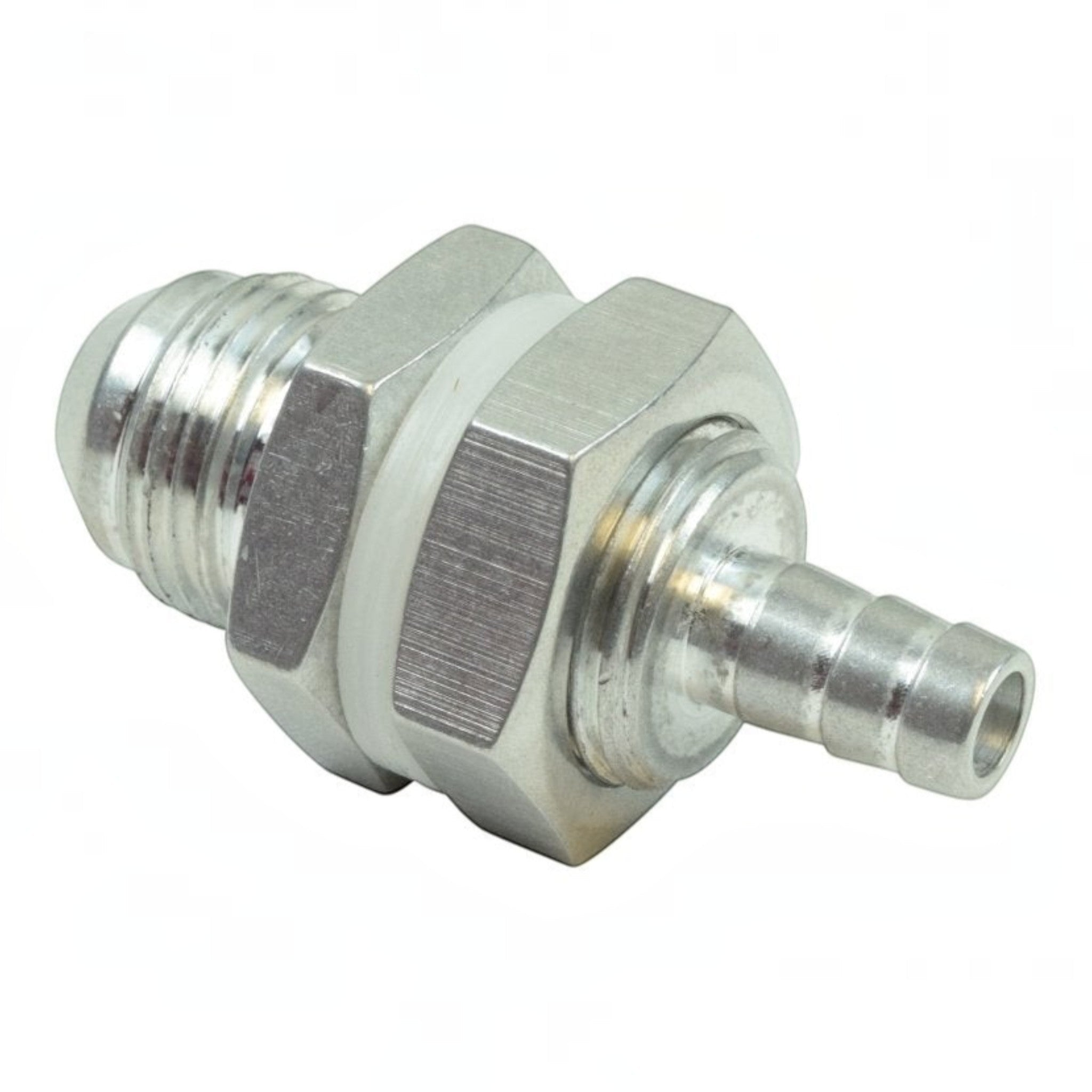 -8AN Straight to 5/16" Hose Barb Double Fuel Pump Tank Fitting Bulkhead Adapter - ICT Billet AN861-08-31A