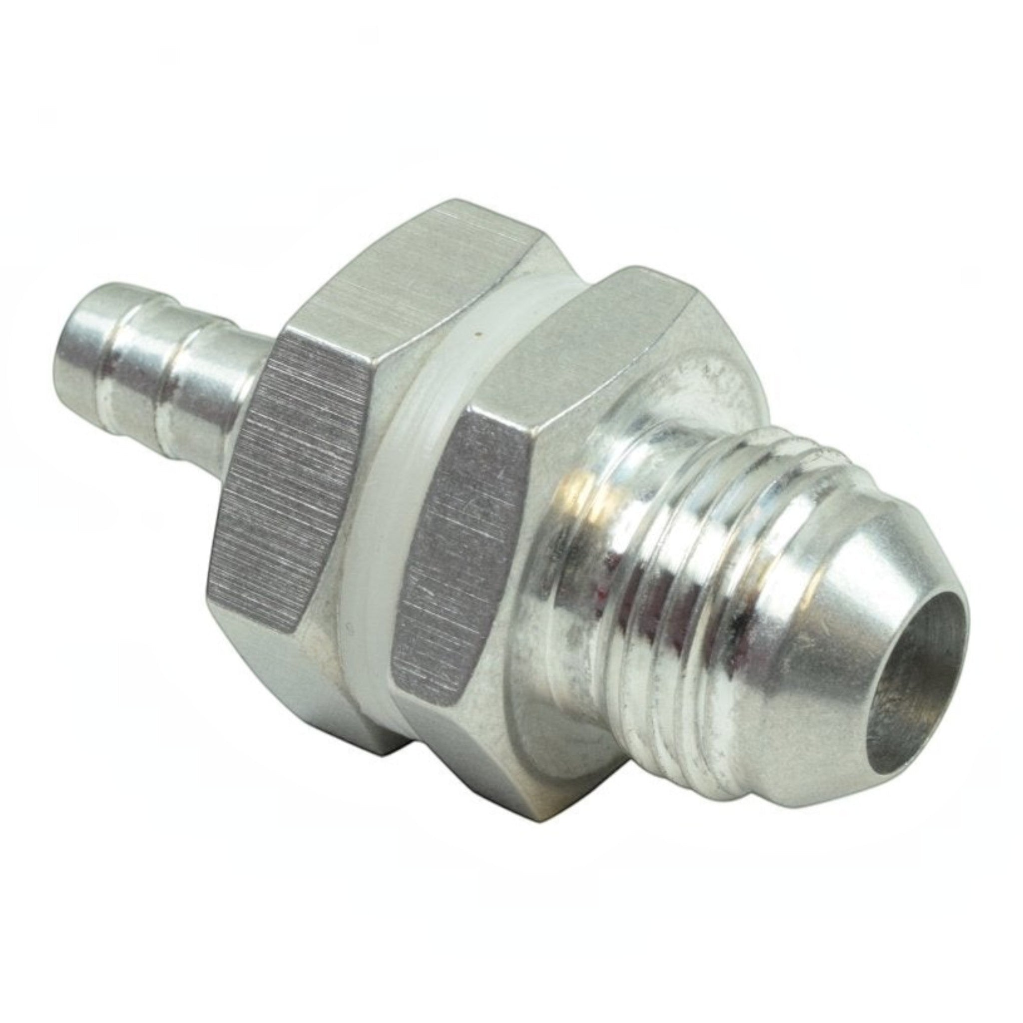 -8AN Straight to 5/16" Hose Barb Double Fuel Pump Tank Fitting Bulkhead Adapter - ICT Billet AN861-08-31A
