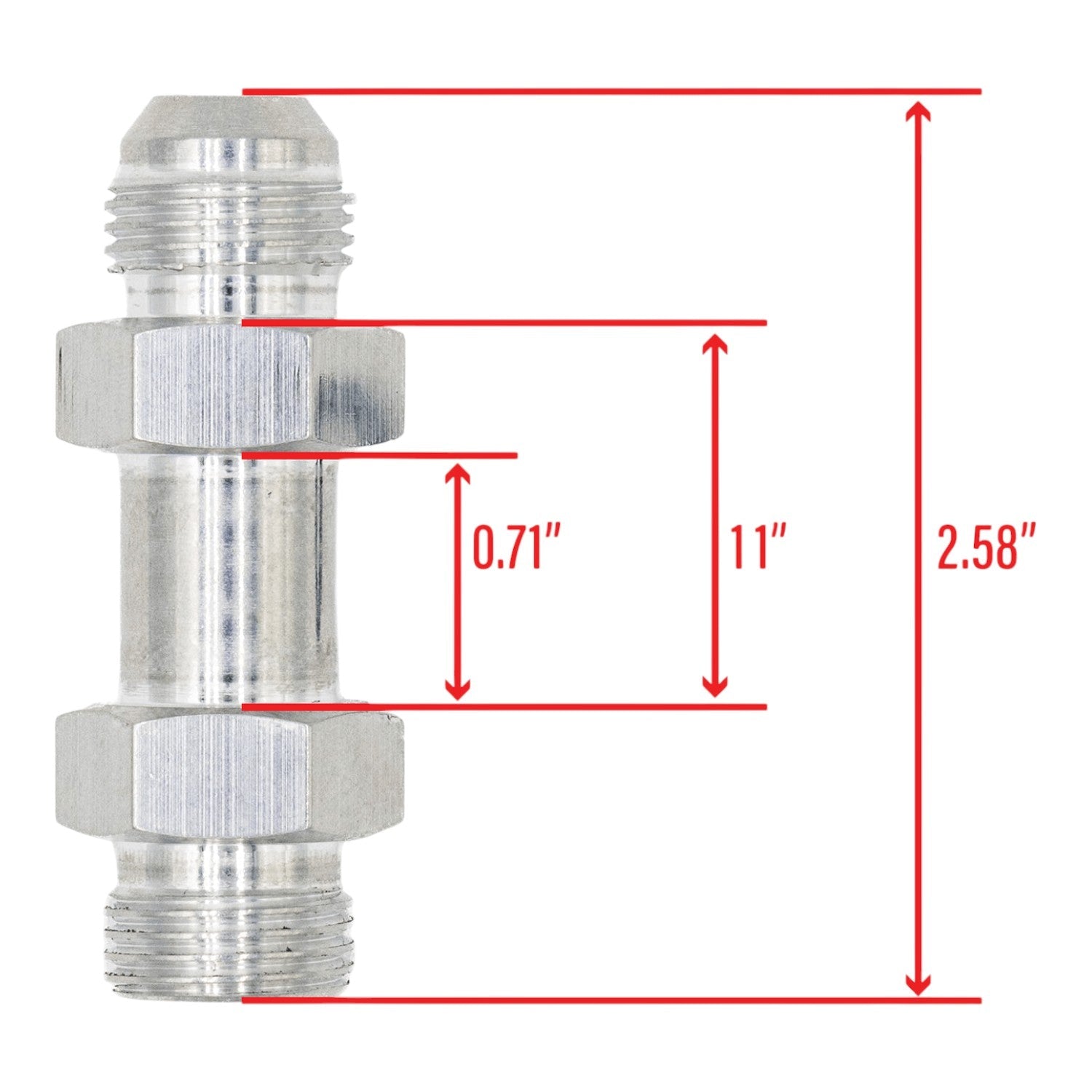 8AN to 8AN ORB Extension Fitting - ICT Billet AN920-08-08XL