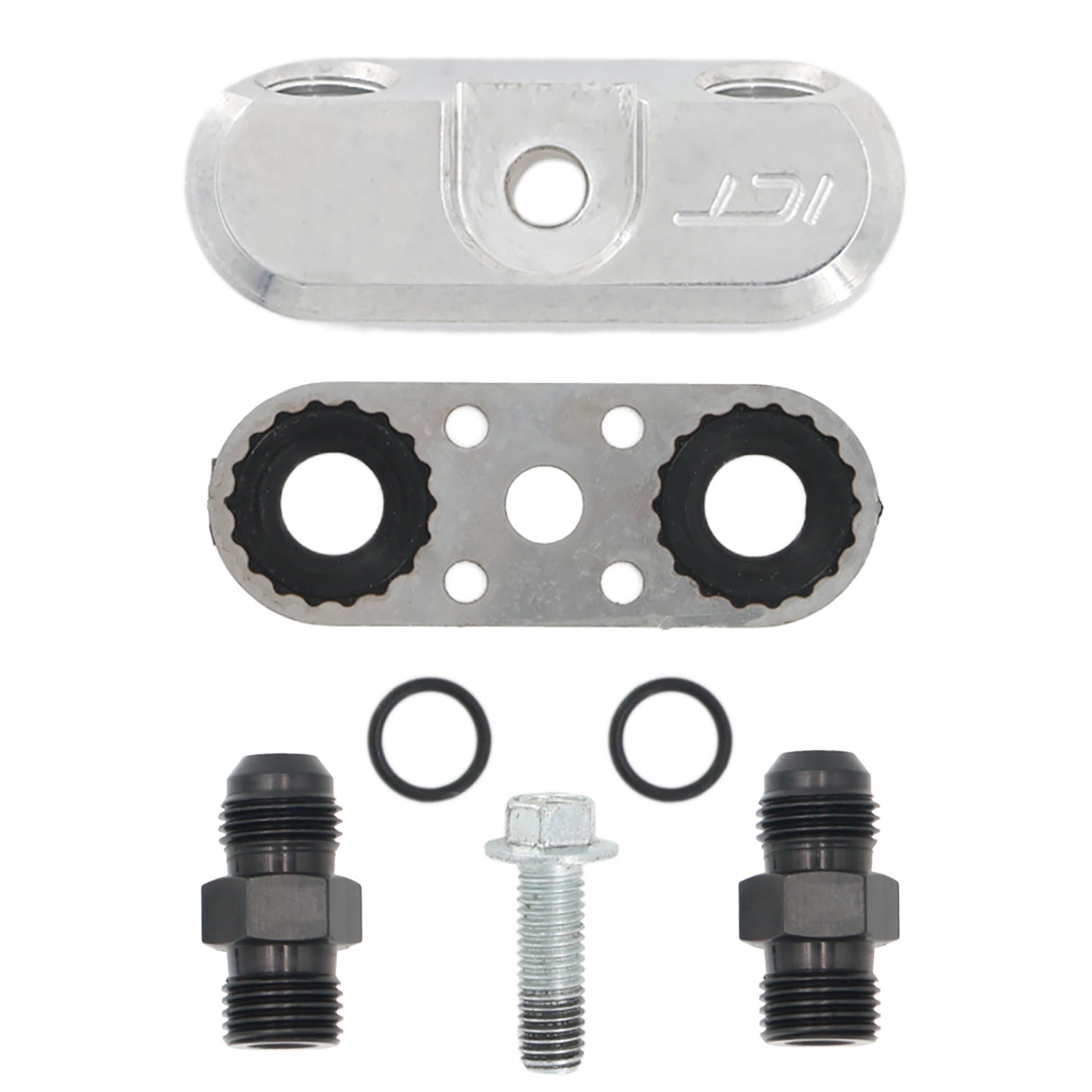 8L90E 10L90E Transmission Oil Cooler Adapter 70 Degree - ICT Billet 551121-70-6AN