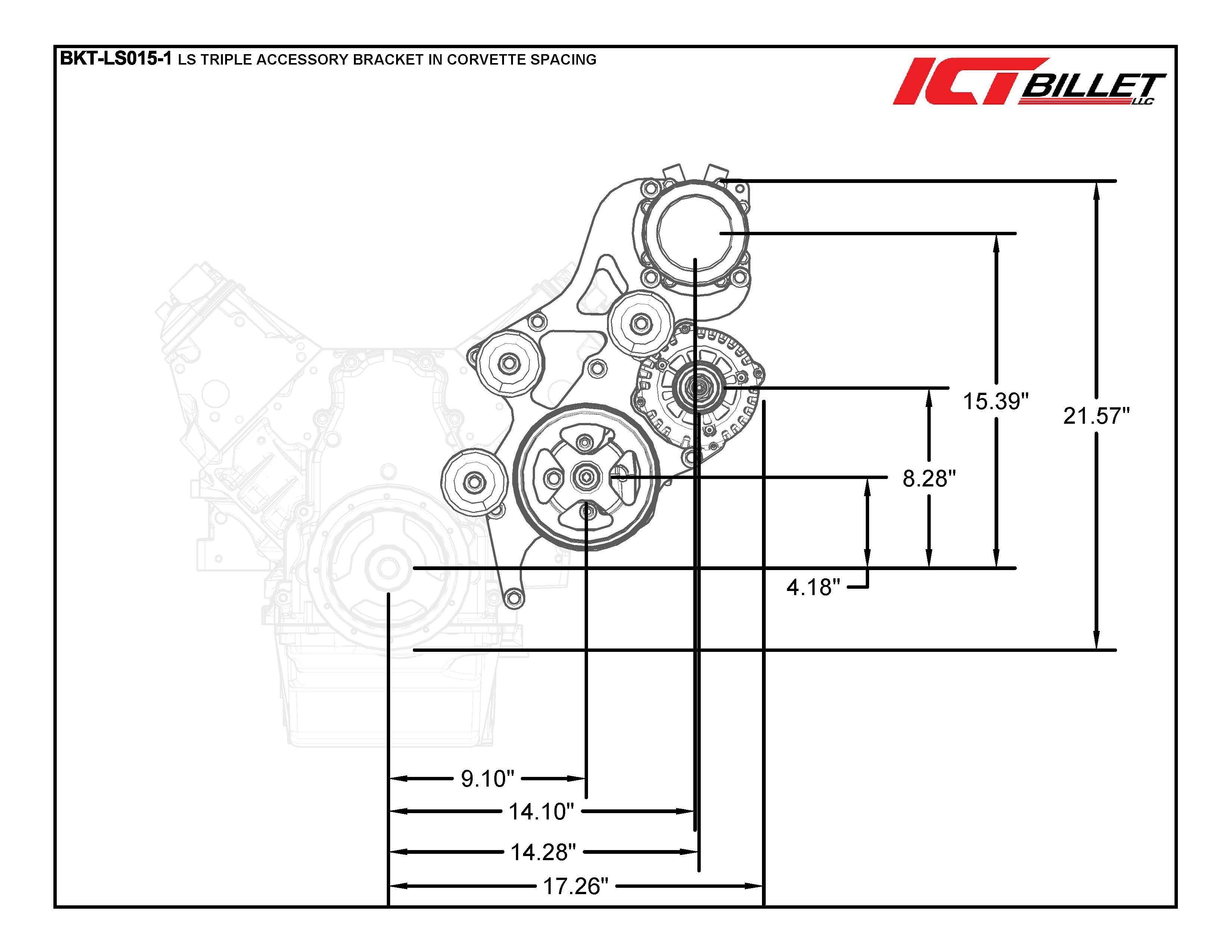 LS Alternator Power Steering and A/C Bracket - Corvette Spacing
