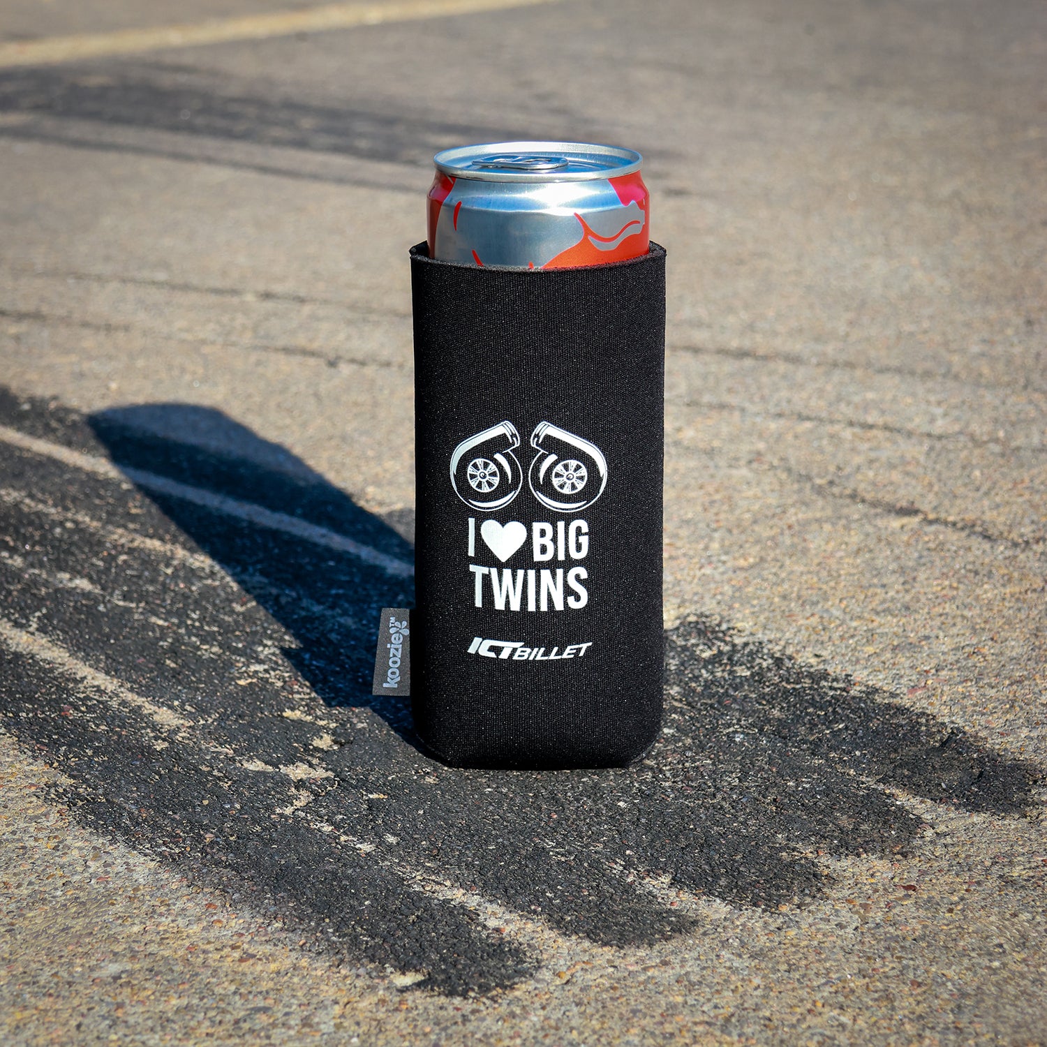 ICT Billet - Koozie Slim Can Cooler - I Love Big Twins