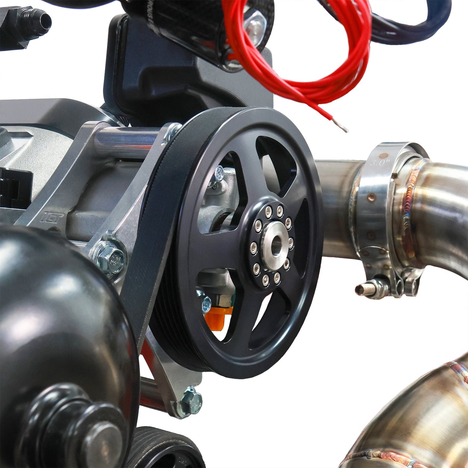 Billet Power Steering Pump Pulley and Hub for LS3 Camaro - ICT Billet PUL301-RB6-PS60