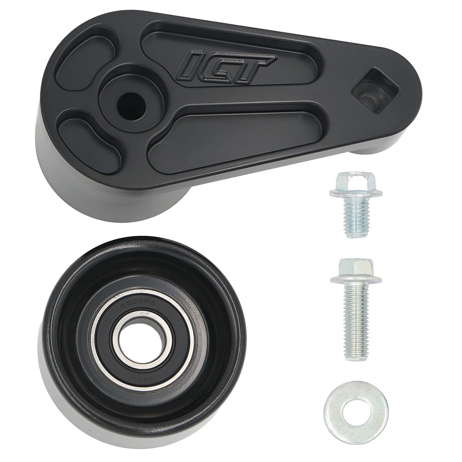 Black Cerakote Billet Heavy Duty Single Bolt Manual Belt Tensioner - ICT Billet 551479 - LS01B