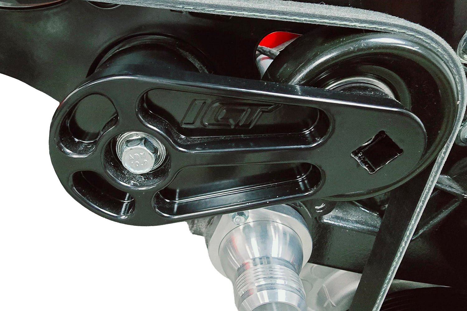Black Cerakote Billet Heavy Duty Single Bolt Manual Belt Tensioner - ICT Billet 551479-LS01B