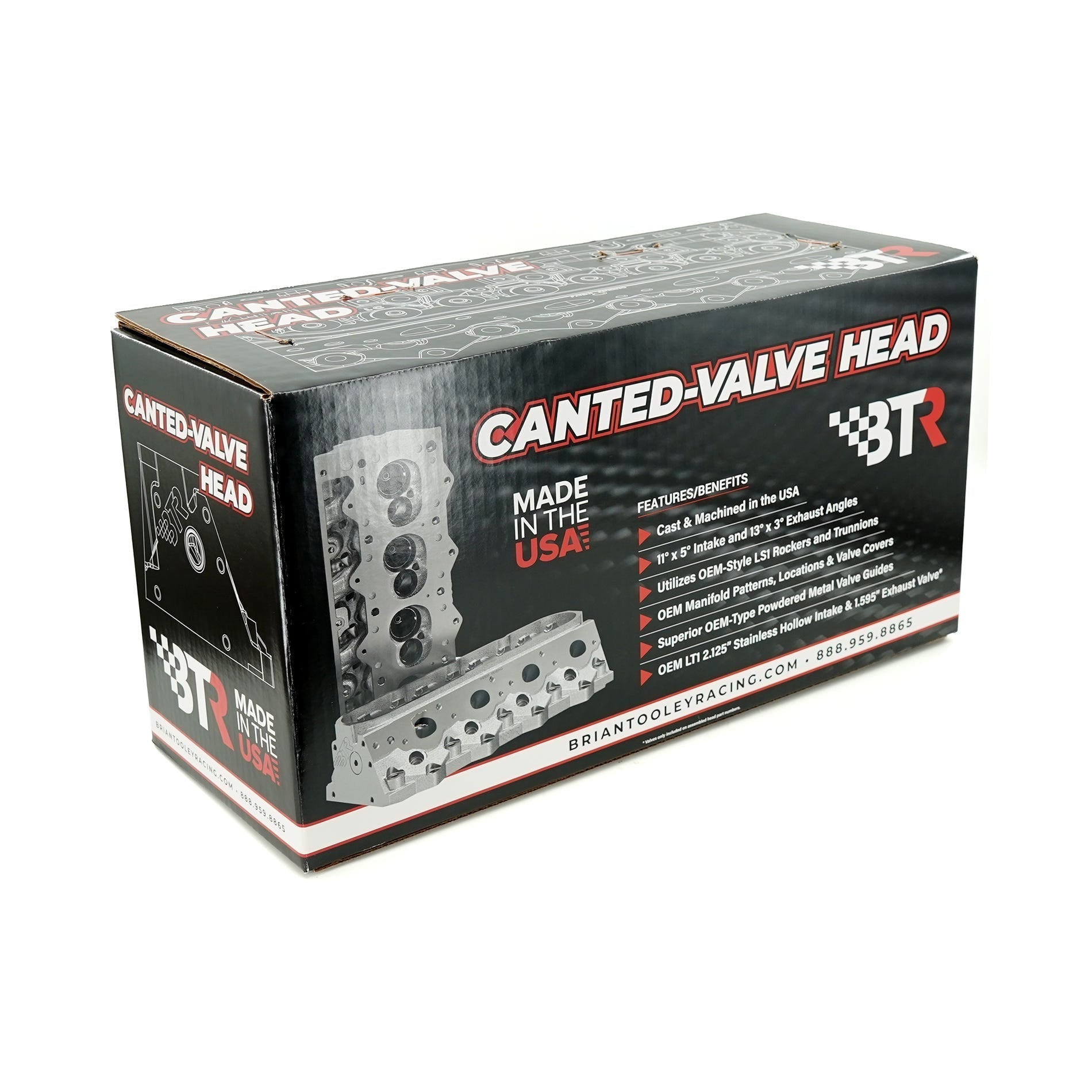BTR - Canted Valve LS1 Cylinder Head - CNC Ported - ICT Billet BTR-CVH1C-6A