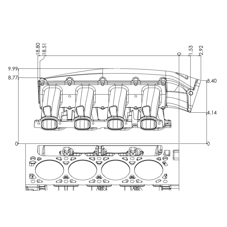 BTR Trinity Intake Manifold for LT w/ Port Injection - ICT Billet BTR-TRA-GENV-INJ-BLK-ML
