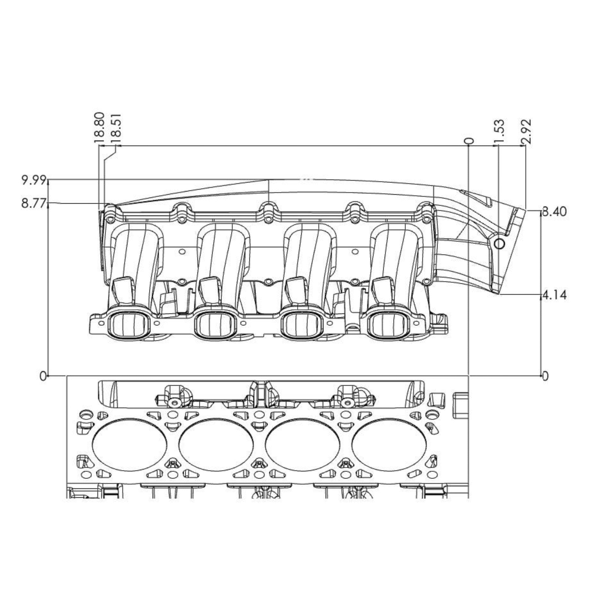 BTR Trinity Intake Manifold for LT w/ Port Injection - ICT Billet BTR-TRA-GENV-INJ-BLK-ML