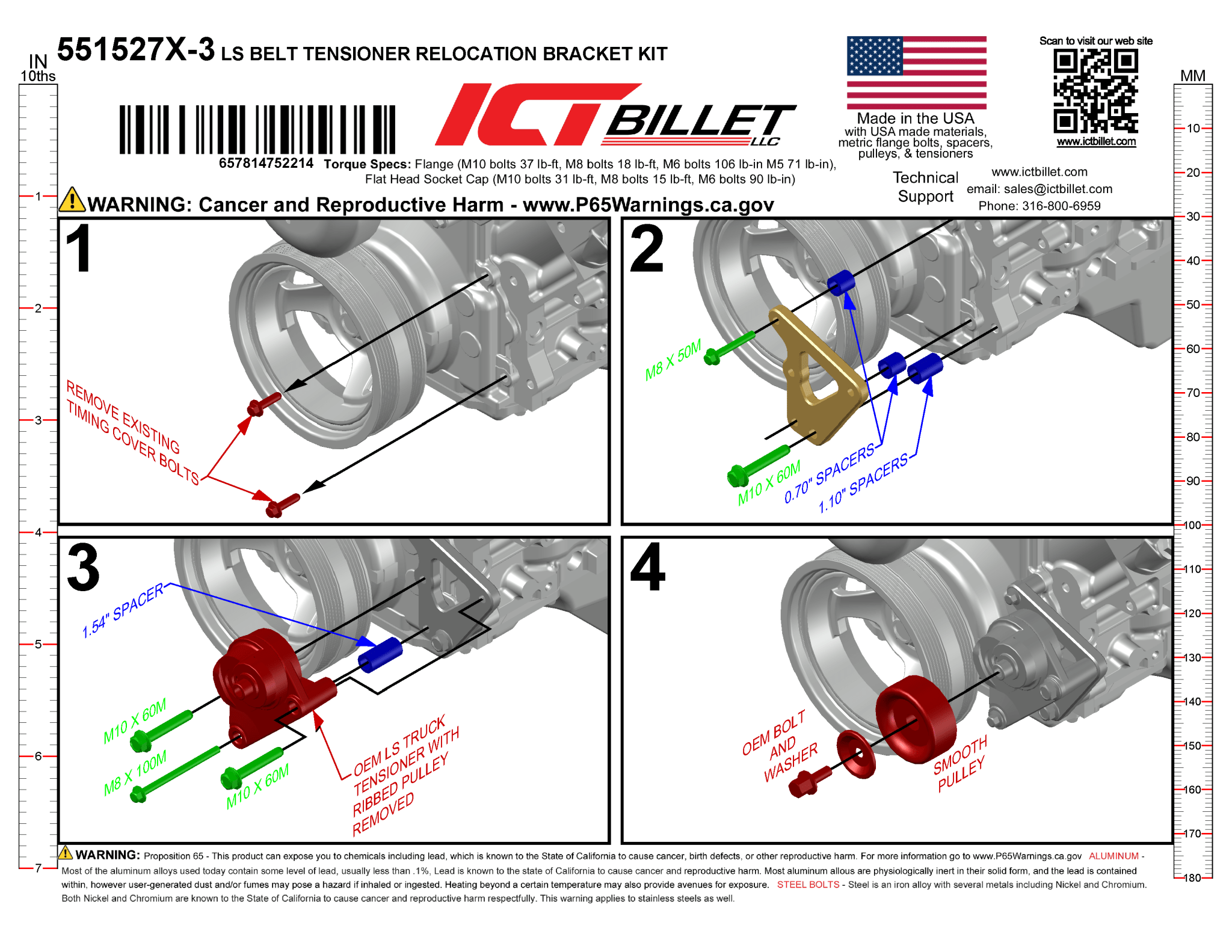 CTS-V LT4 Supercharger to LS Cathedral Head Adapters - ICT Billet INA-LS1-LT-20