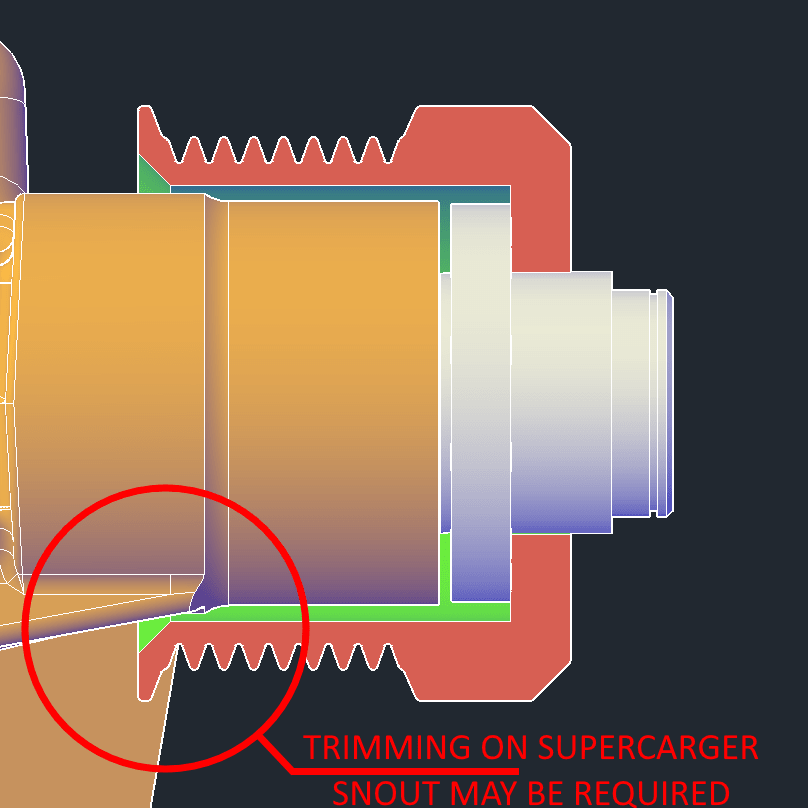 CTS-V LT4 Supercharger to LS Cathedral Head Adapters - ICT Billet INA-LS1-LT-20